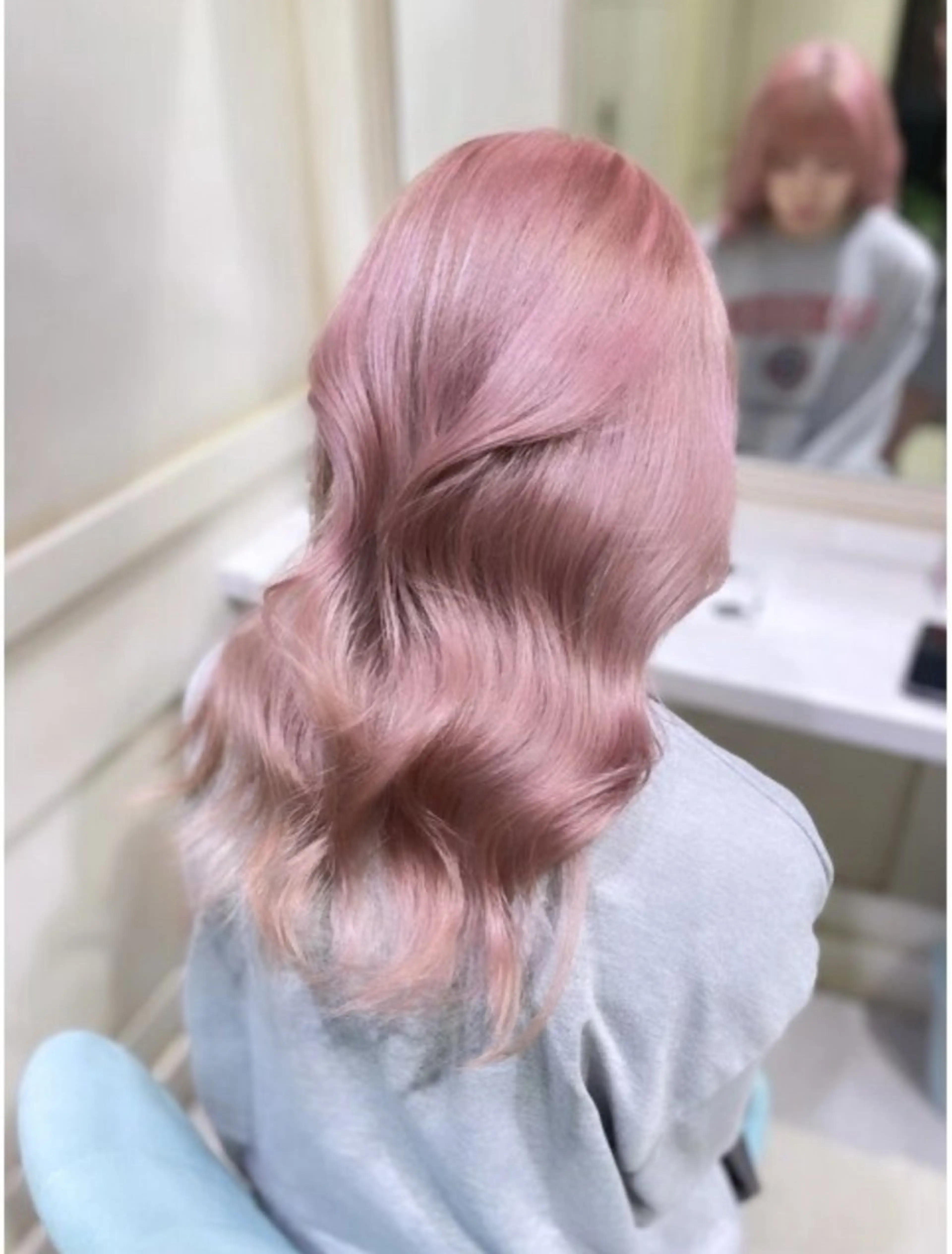 ロング カラー ブリーチ ハイトーンカラー ピンクカラー ホワイトピンク 🦋ブリーチ/カラー 専門Aya💖のヘアスタイル