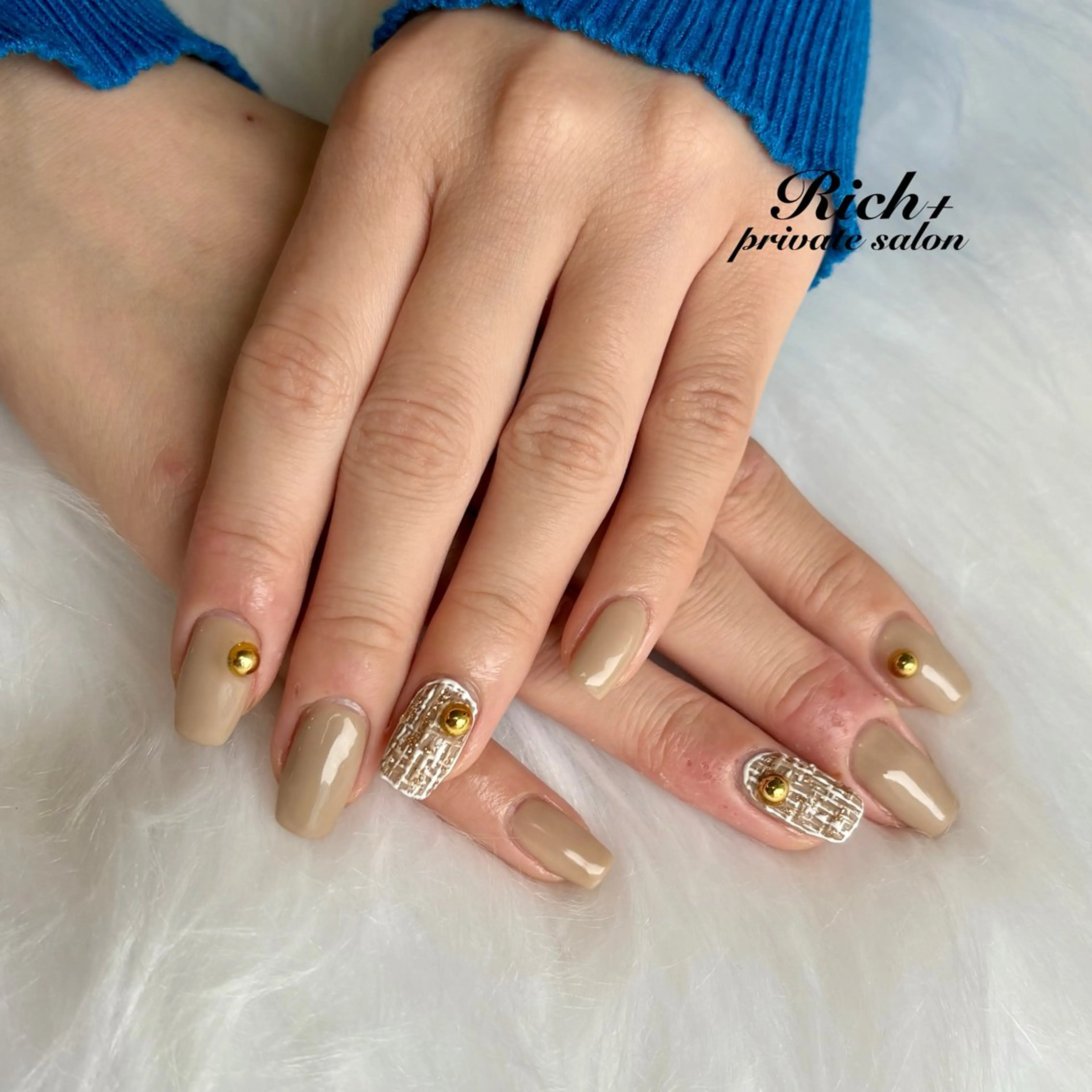 ネイル ツイードネイル ハンドネイル Rich+nail Mayuのネイルデザイン