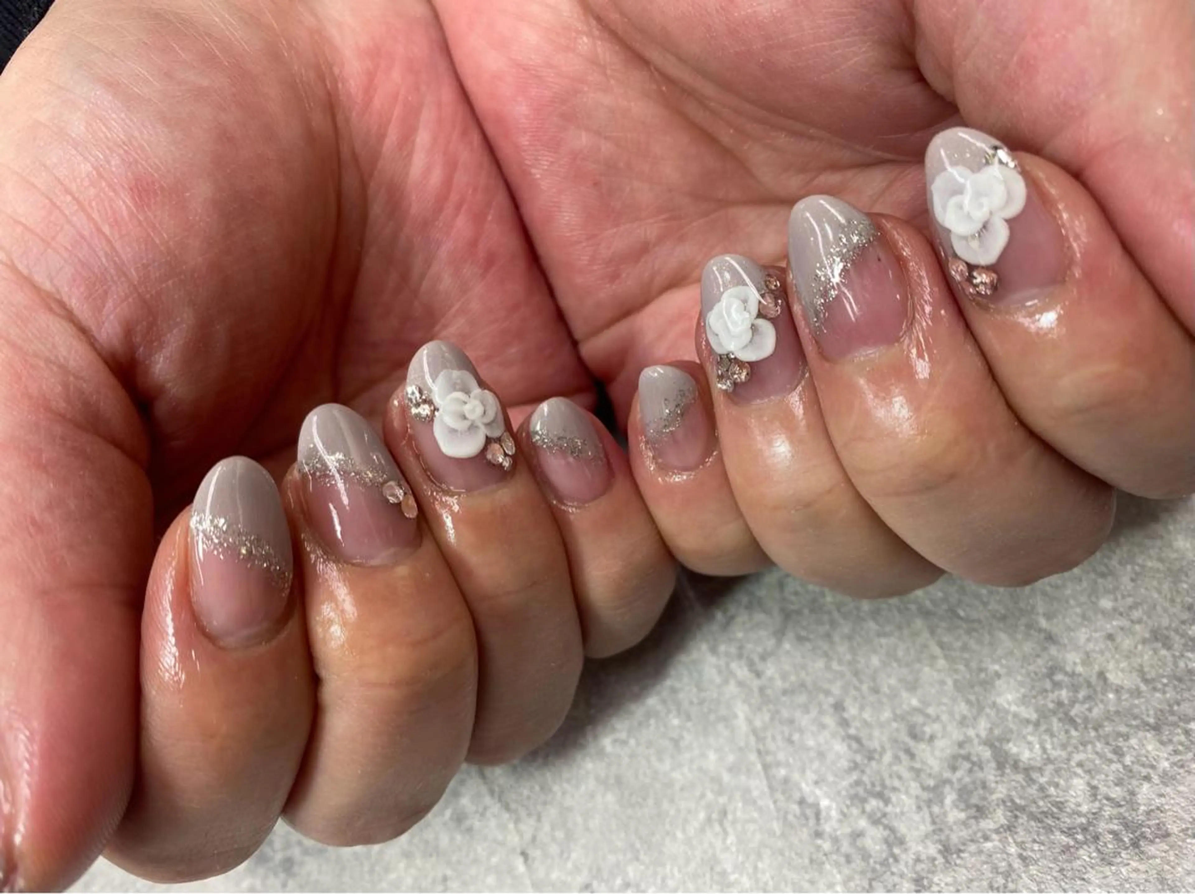 ネイル アートネイル フレンチネイル ジェルネイル ガラスフレンチ グラデーション ハンドネイル ハンドケア FASTNAIL PLUS 新宿店のネイルデザイン