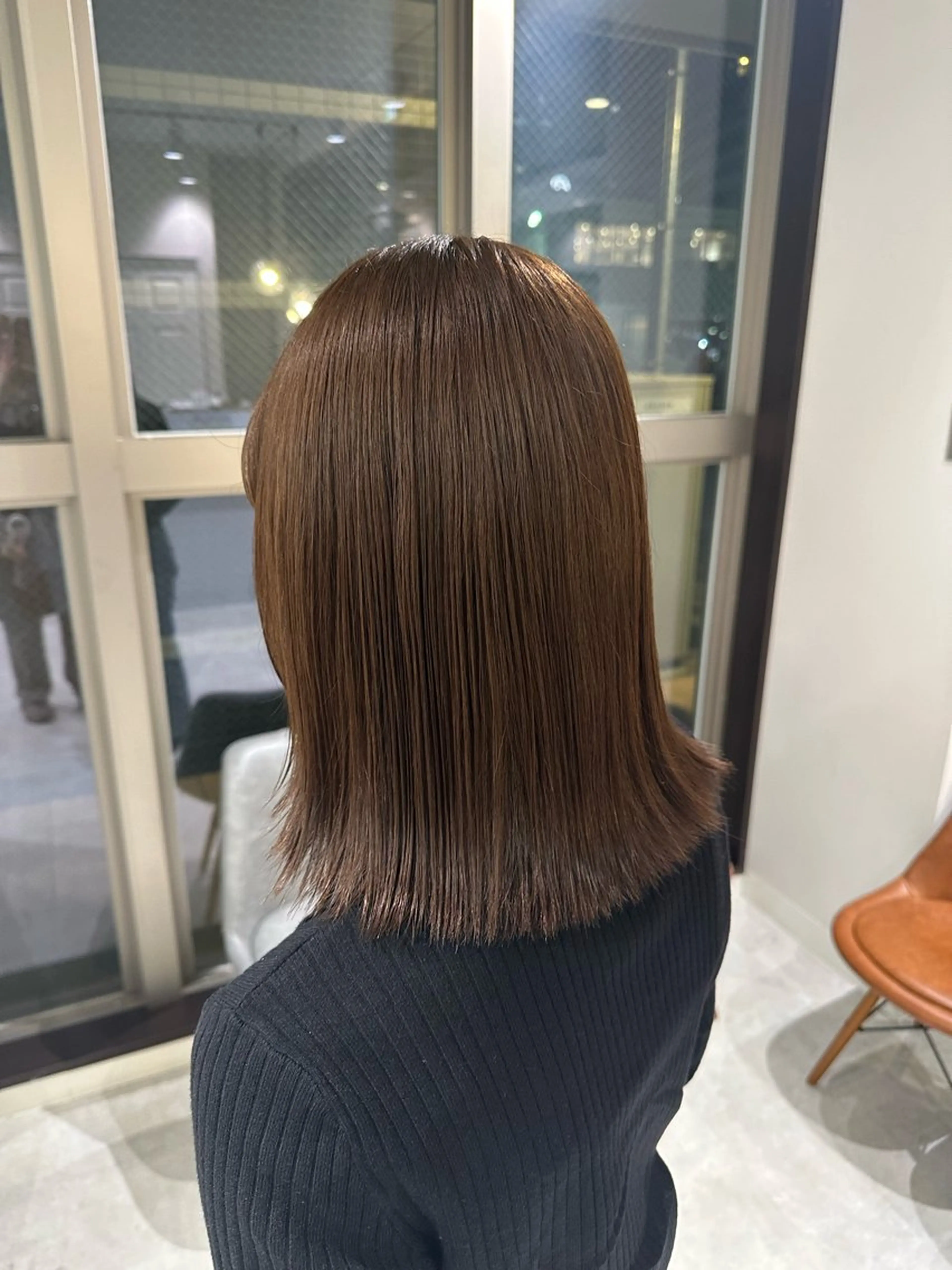 ミディアム カラー ブリーチ ブリーチなしカラー ヘアカラー 小澤 真帆のヘアスタイル