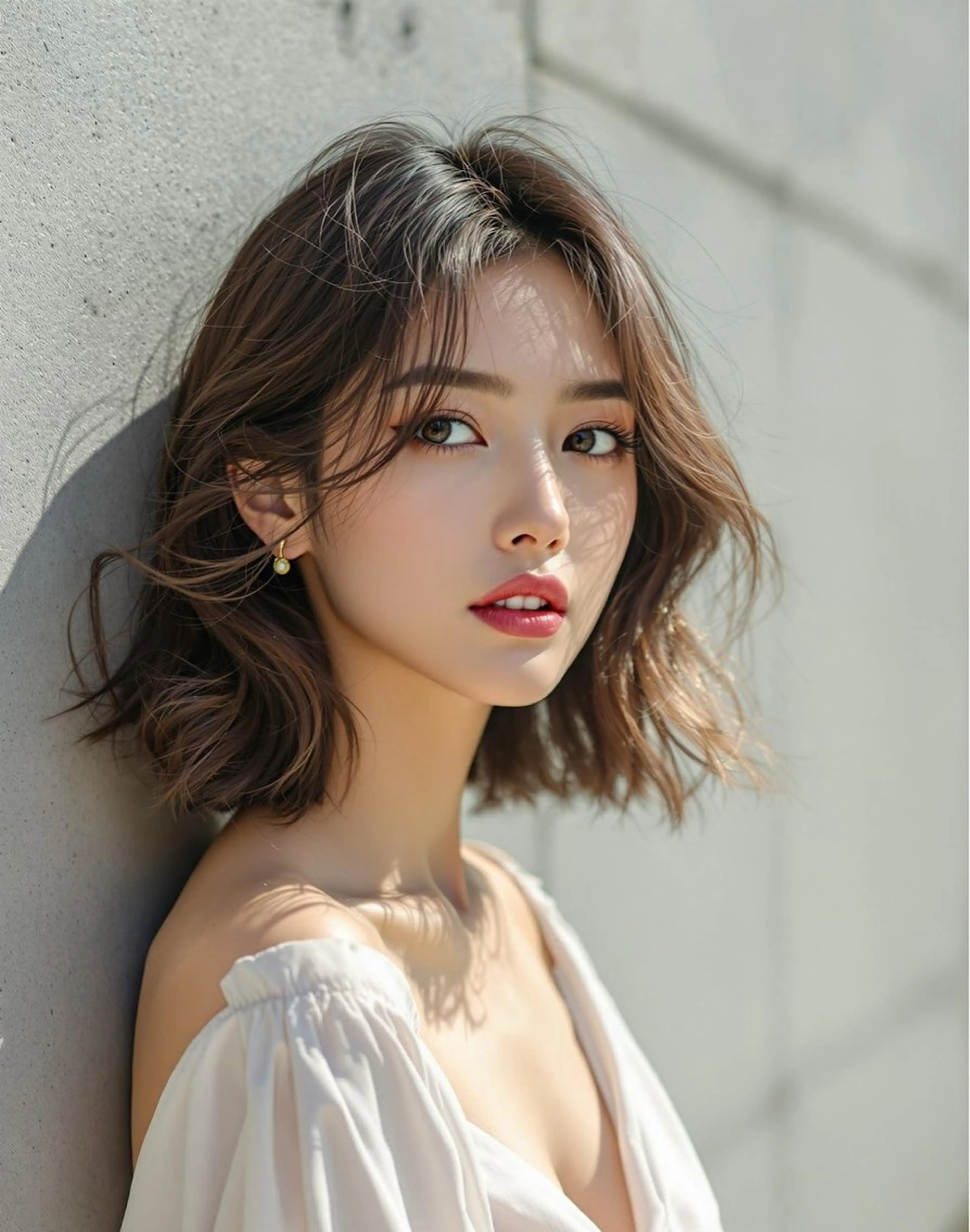 ミディアム カラー パーマ ボブ カット パーマ トリートメント さく/髪質改善× 縮毛矯正/町田のヘアスタイル