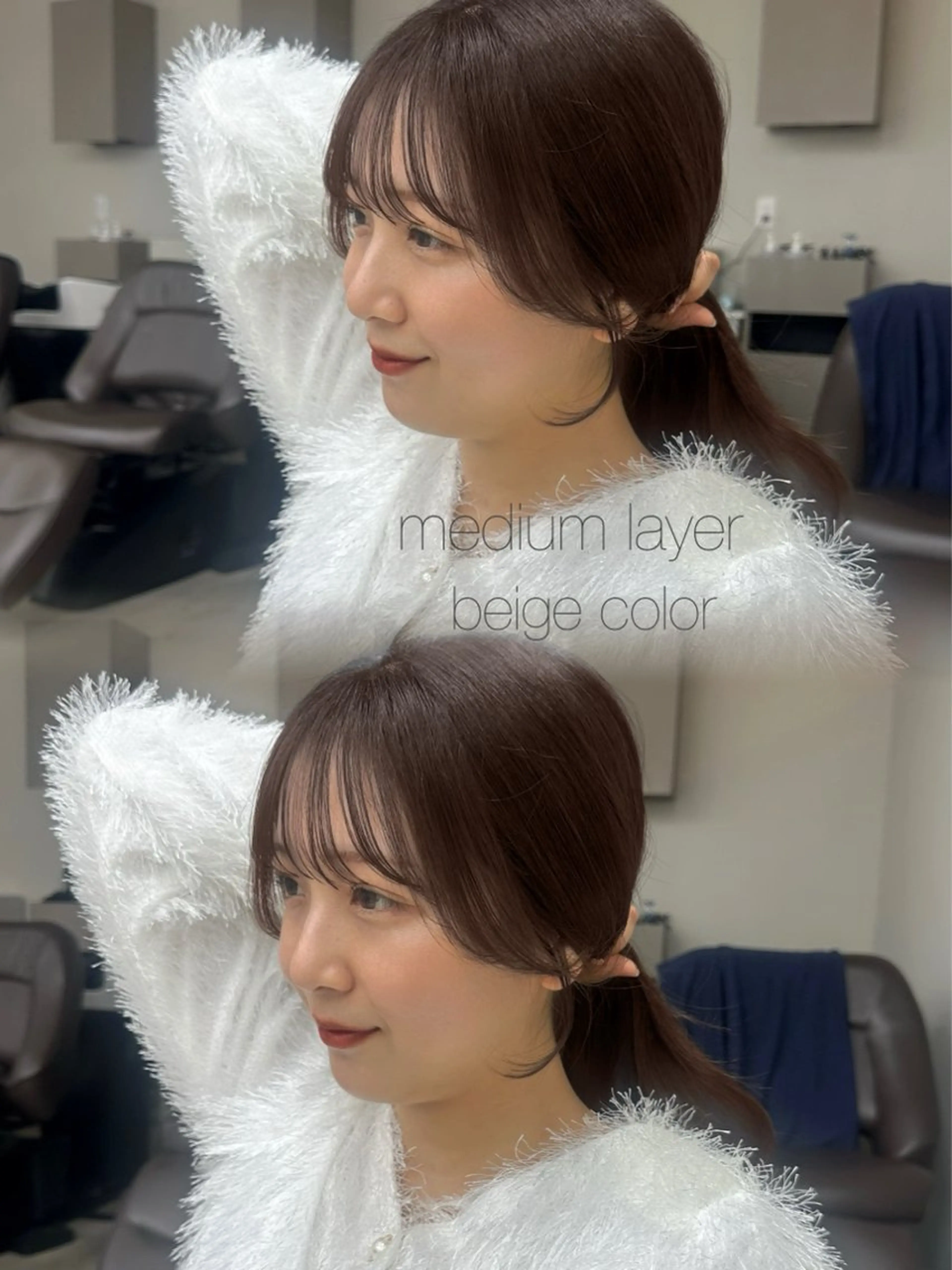 ミディアム カラー カット ヘアカラー Aura所属・丸山 心 / 艶カラーのヘアスタイル