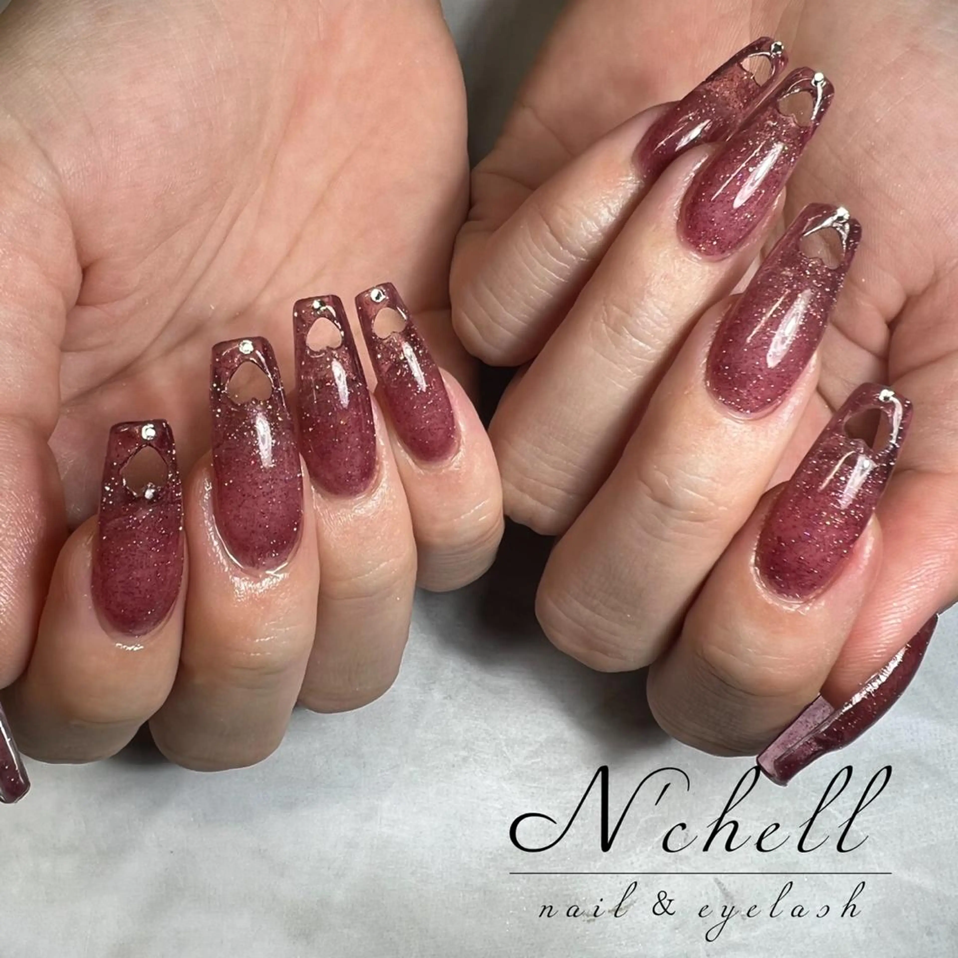 ネイル ハート ネイルチップ Nailist Aoiのネイルデザイン