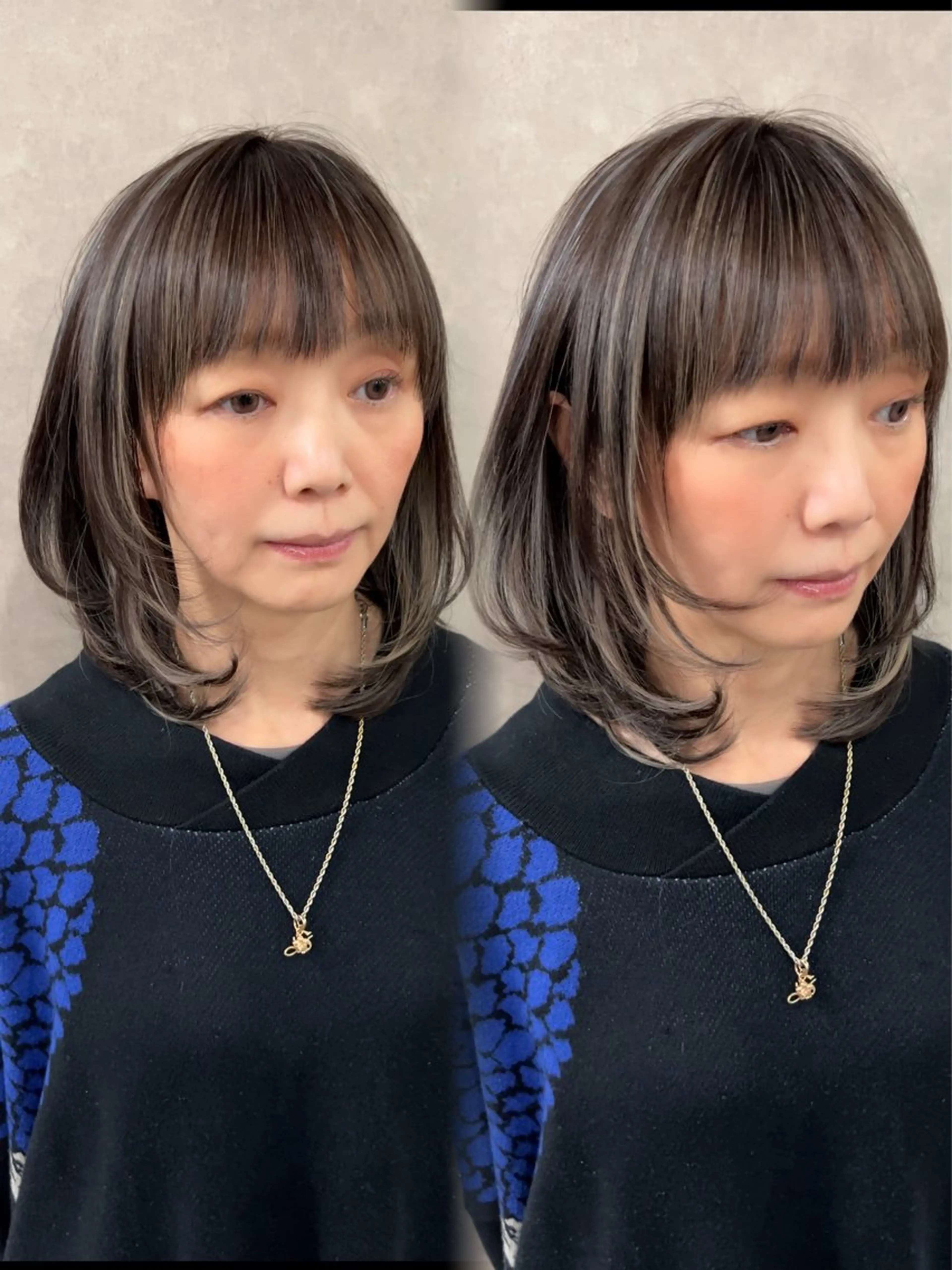 ミディアム 横坂 菜々子のヘアスタイル