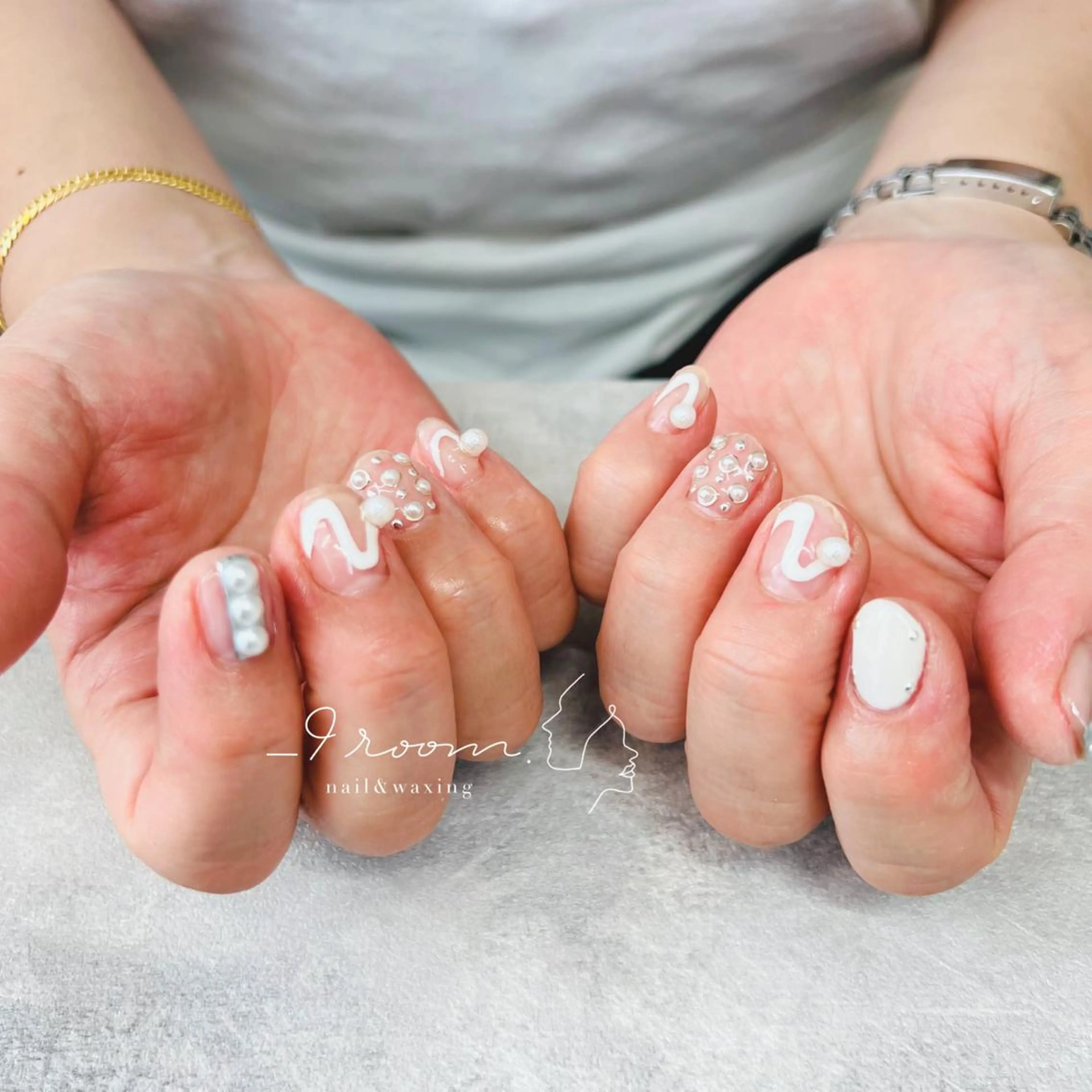 ネイル クリアネイル 春ネイル 夏ネイル ホワイト _9 room. Yoshimiのネイルデザイン