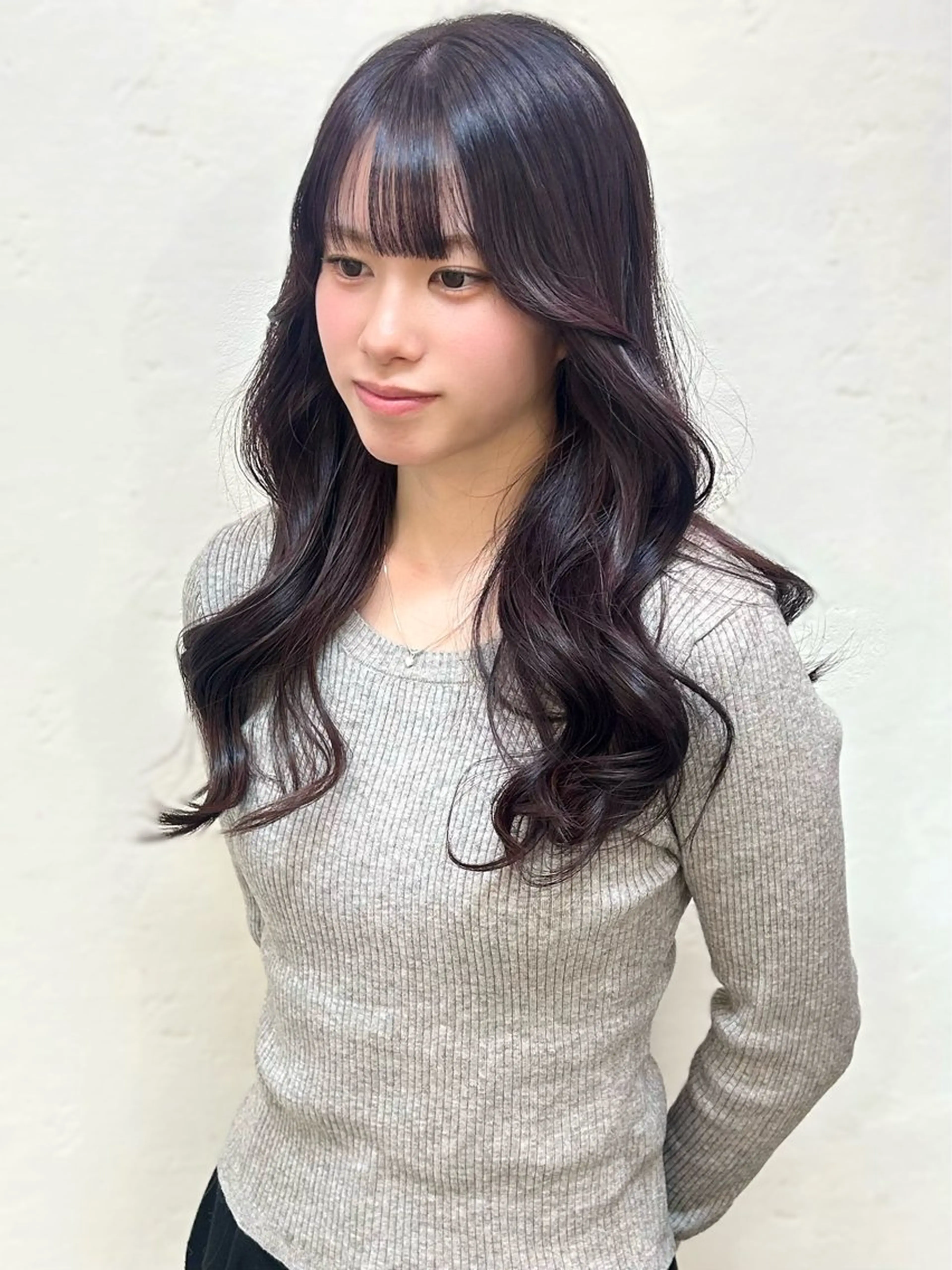 ロング カラー カット ヘアカラー トリートメント レイヤー/ラベンダー オージュア/枝元唯のヘアスタイル