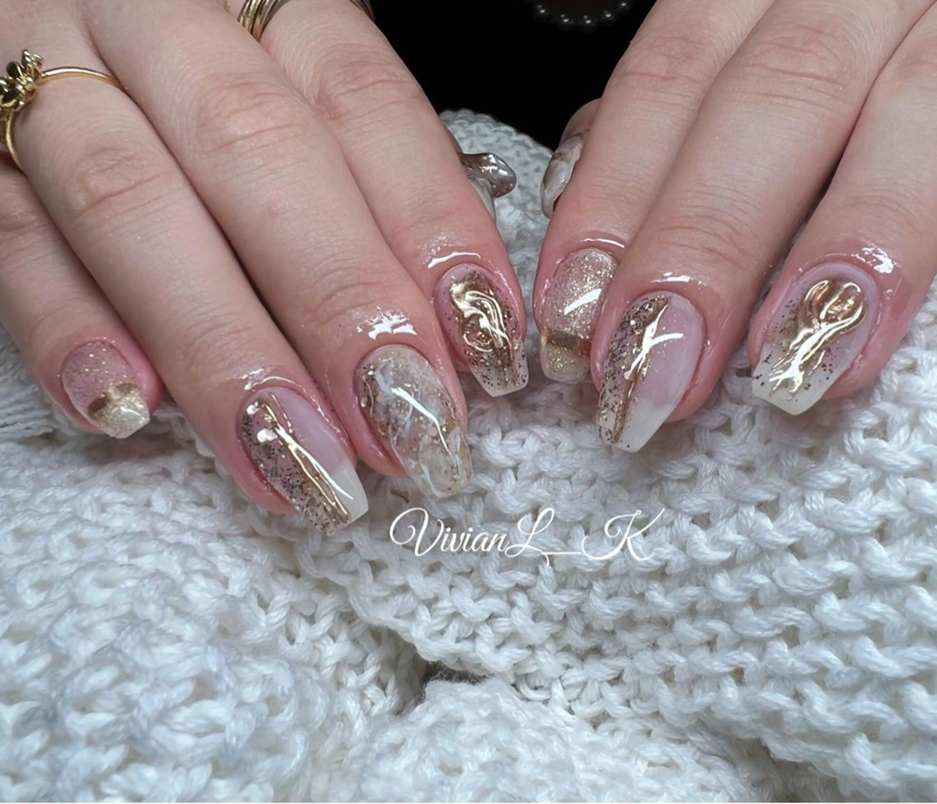 セミロング ハンドネイル 🍉Vivian🌴 LK🍉のネイルデザイン