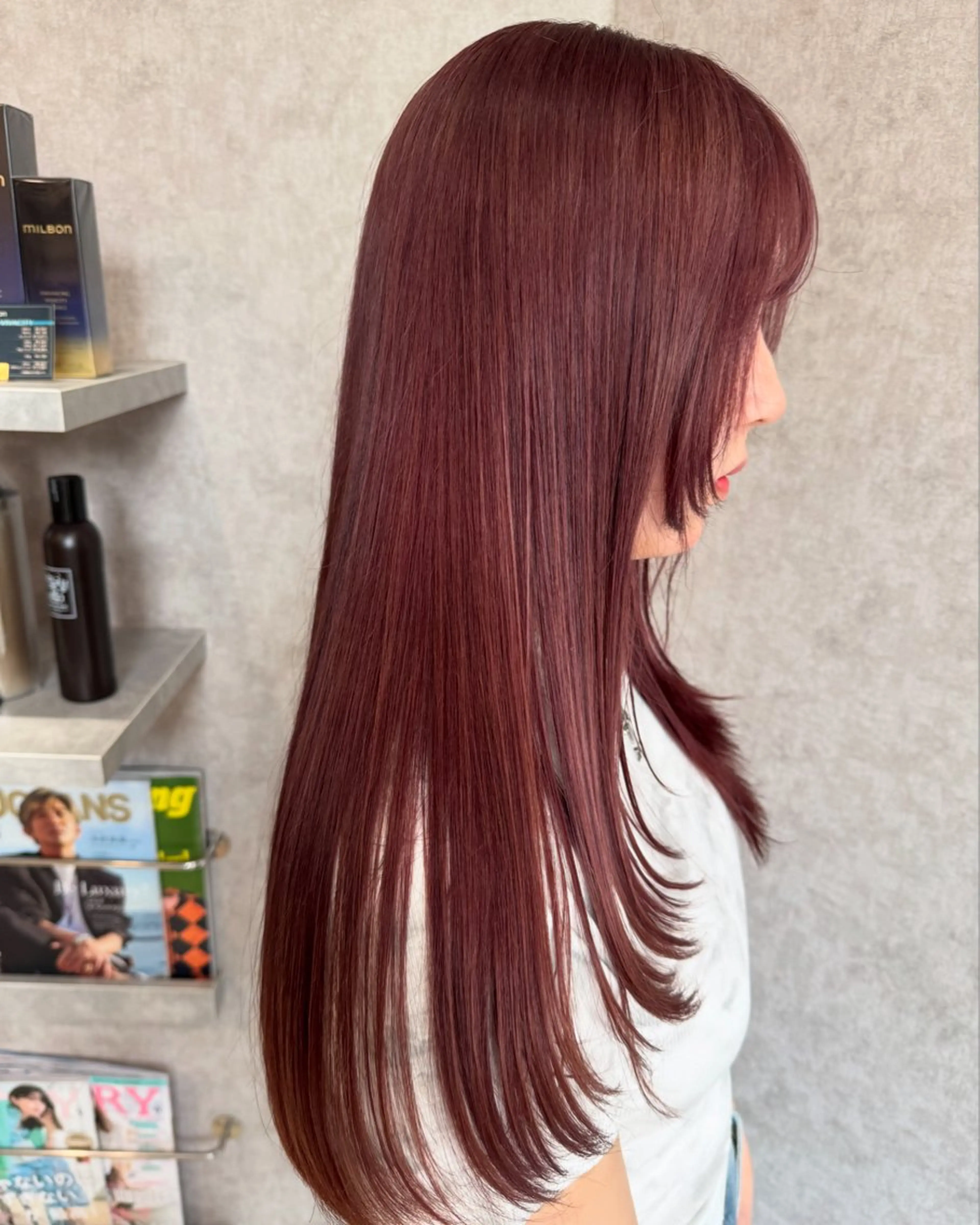 カラー ブリーチ ブラウンカラー レッドカラー ヘアカラー Rio/ヘアセット/ ハイトーンカラーのヘアスタイル