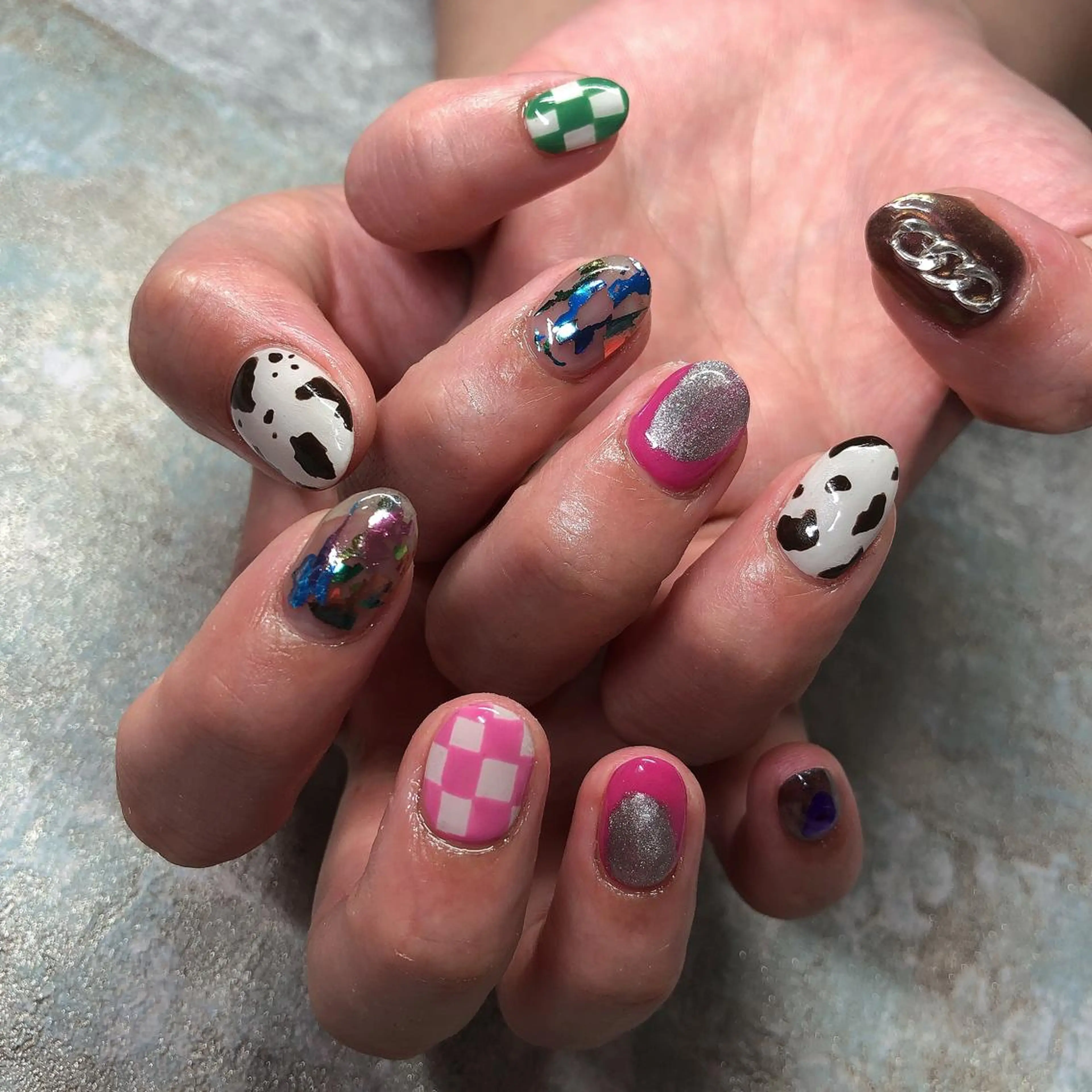 ロング カラー ヘアアレンジ キッズ ネイル マツエク・マツパ 福田 加奈のネイルデザイン