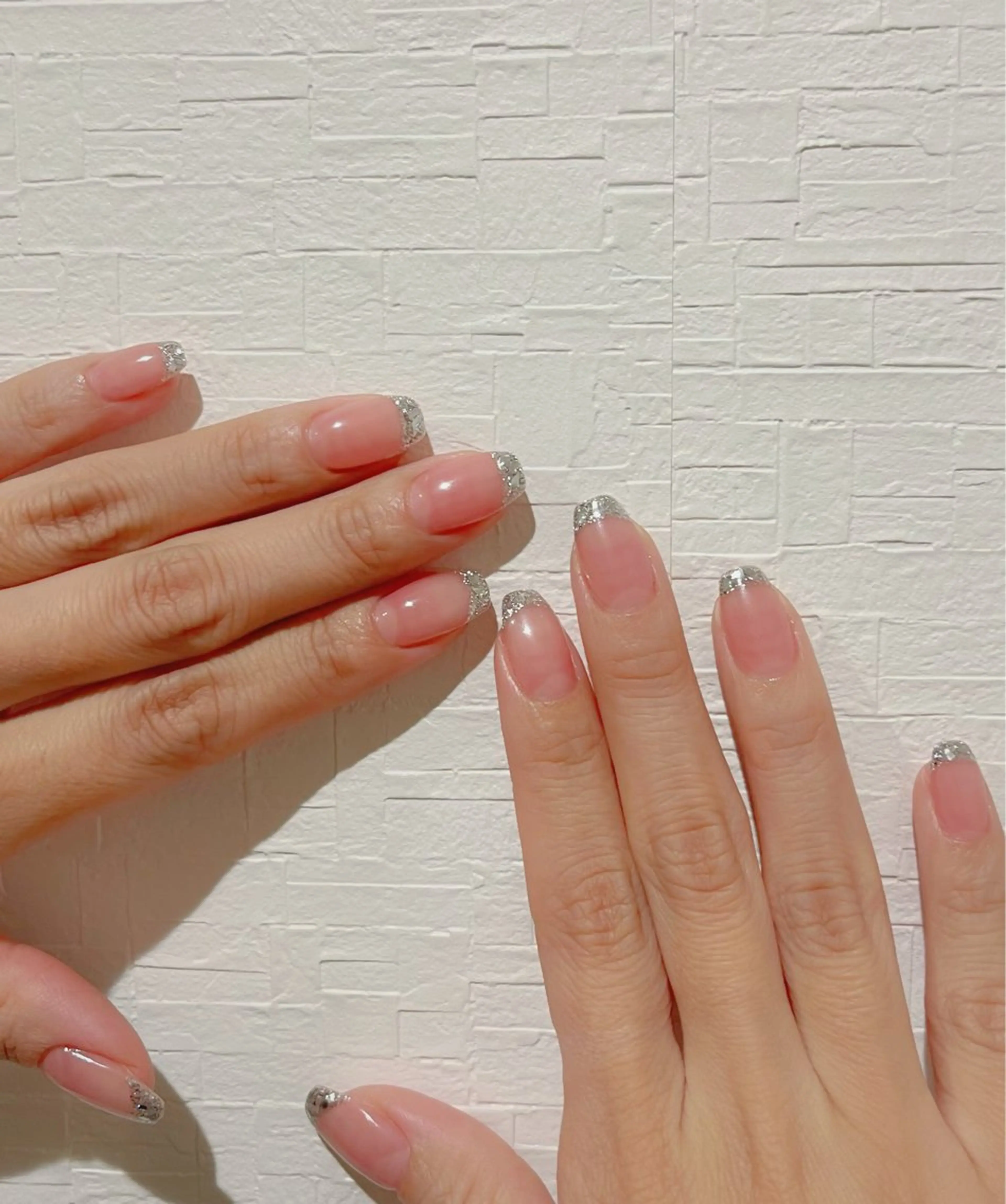 ネイル オーロラネイル 長さ出し フットネイル 韓国ネイル ラメ(グリッター) 👍thumbs up nail👍のネイルデザイン