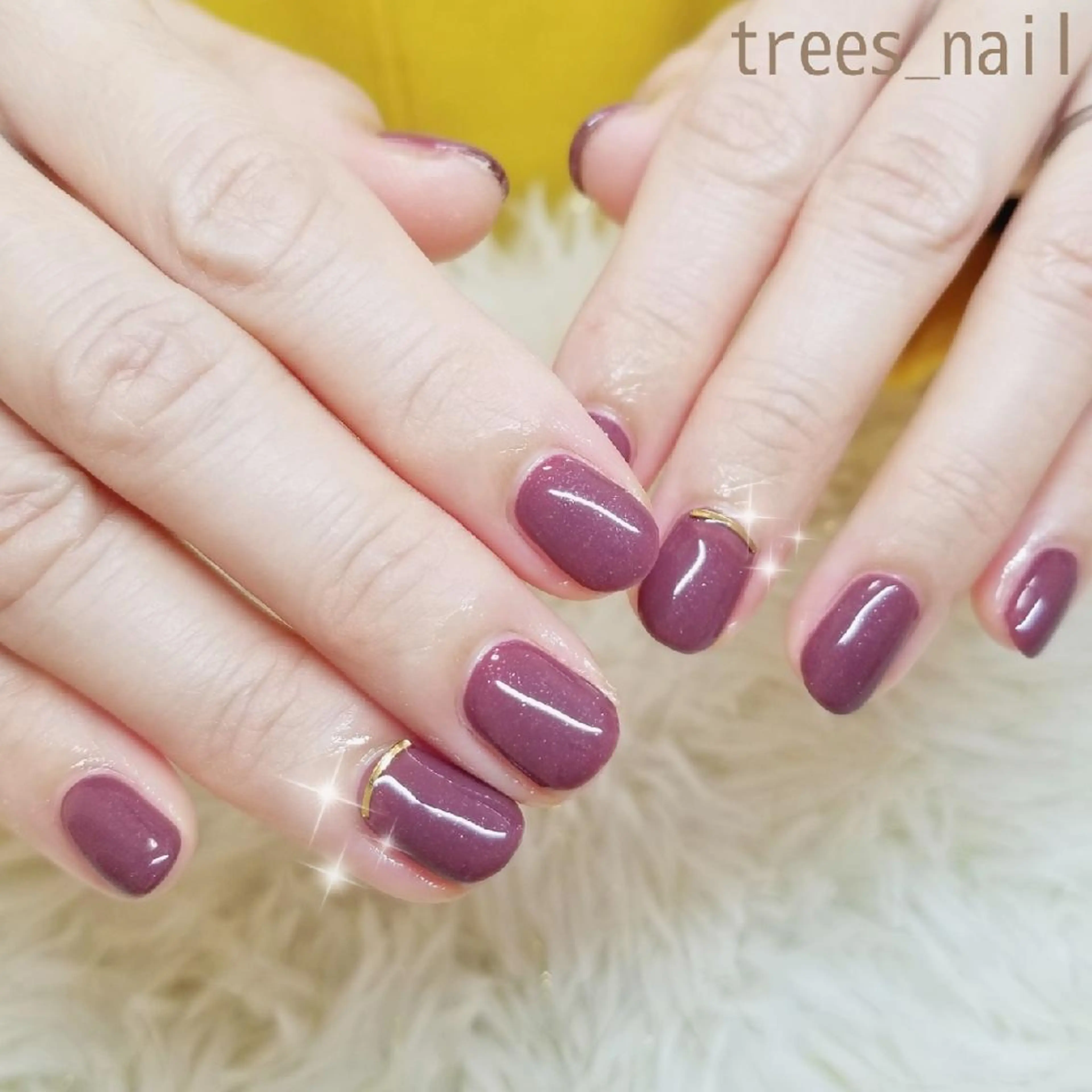 ネイル ワンカラーネイル パープル シンプルネイル trees_ nailのネイルデザイン