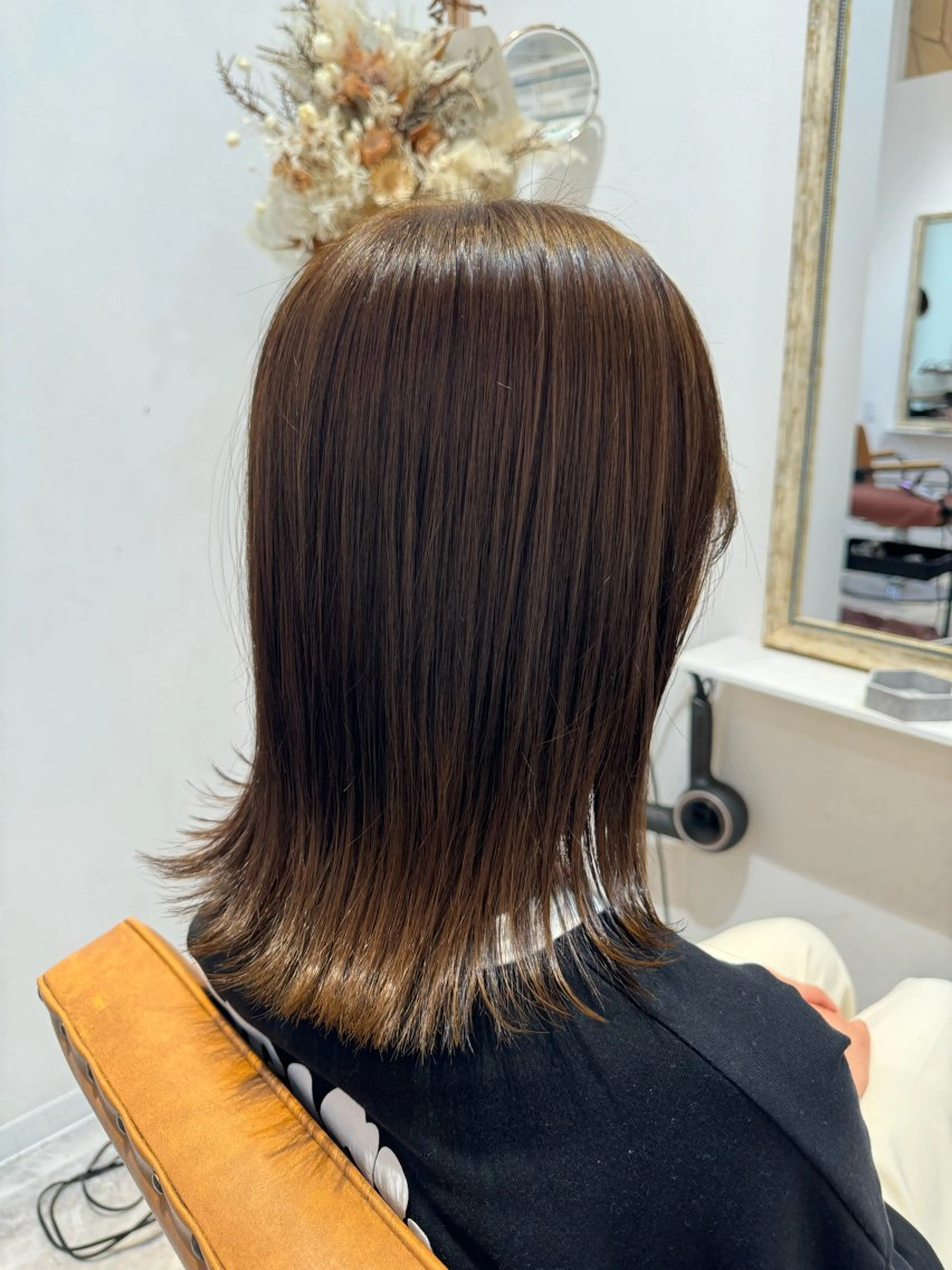 セミロング カラー 赤み無し柔らかカラー 【梅田】madokaのヘアスタイル