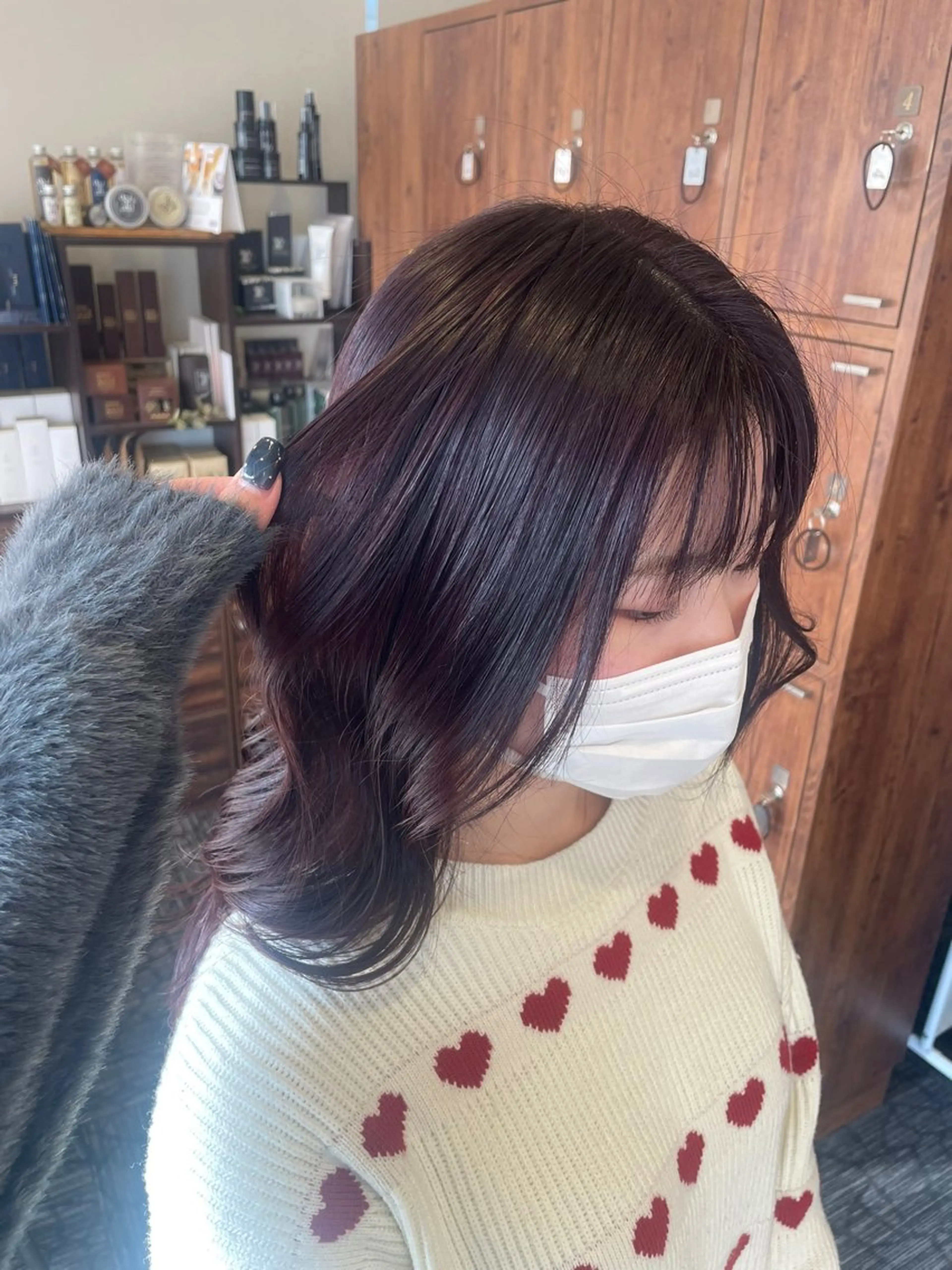 セミロング カラー ブラウンカラー ラベンダーカラー ラベンダーブラウン ヘアカラー 🤍🌸 Sakura🌸🤍のヘアスタイル