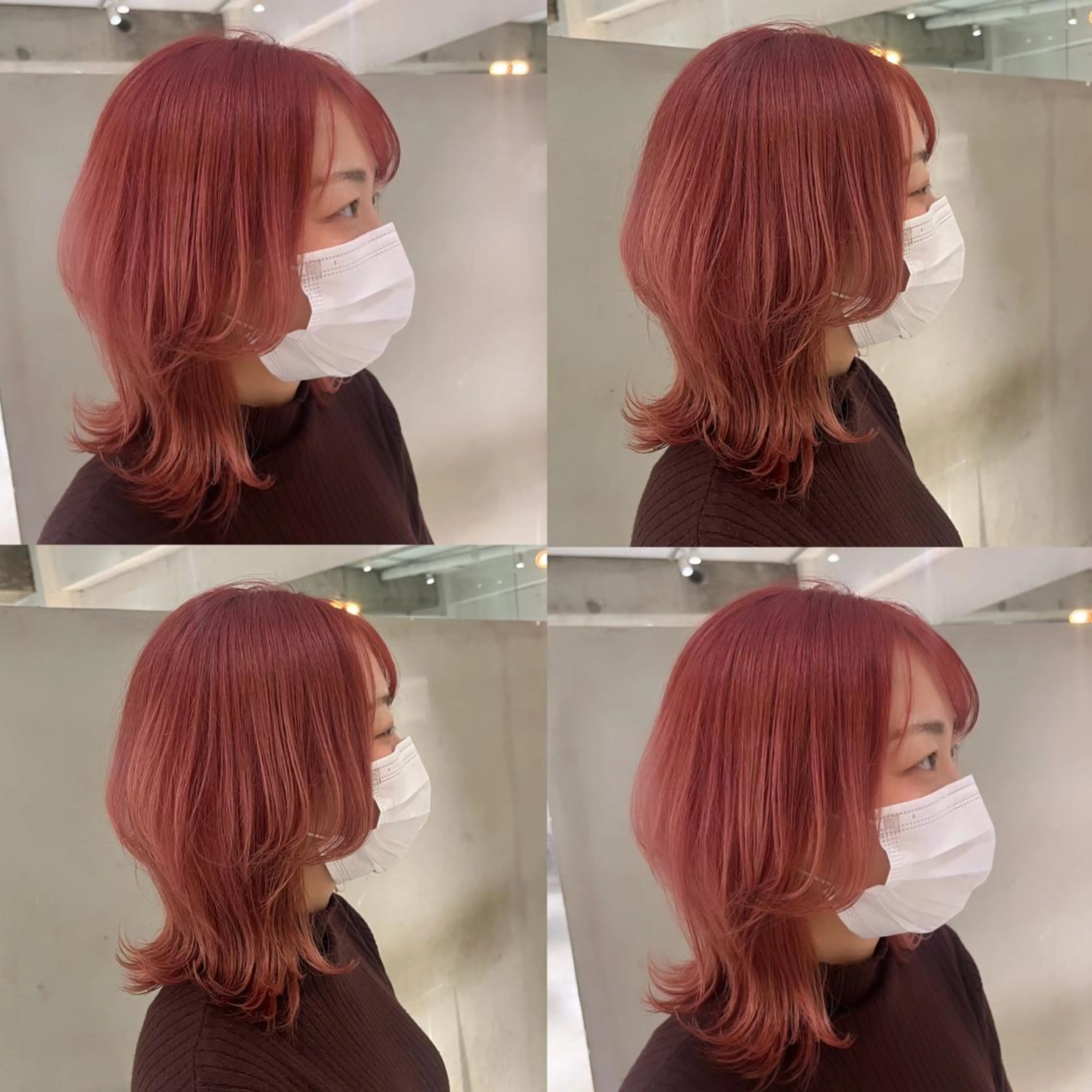 ミディアム カラー ベージュカラー ダブルカラー ハイトーンカラー ピンクカラー ピンクベージュ ヘアカラー トリートメント ヘッドスパ ヘアセット カジュアルを女っぽく 𝗮𝘆𝗮𝗰𝗼のヘアスタイル