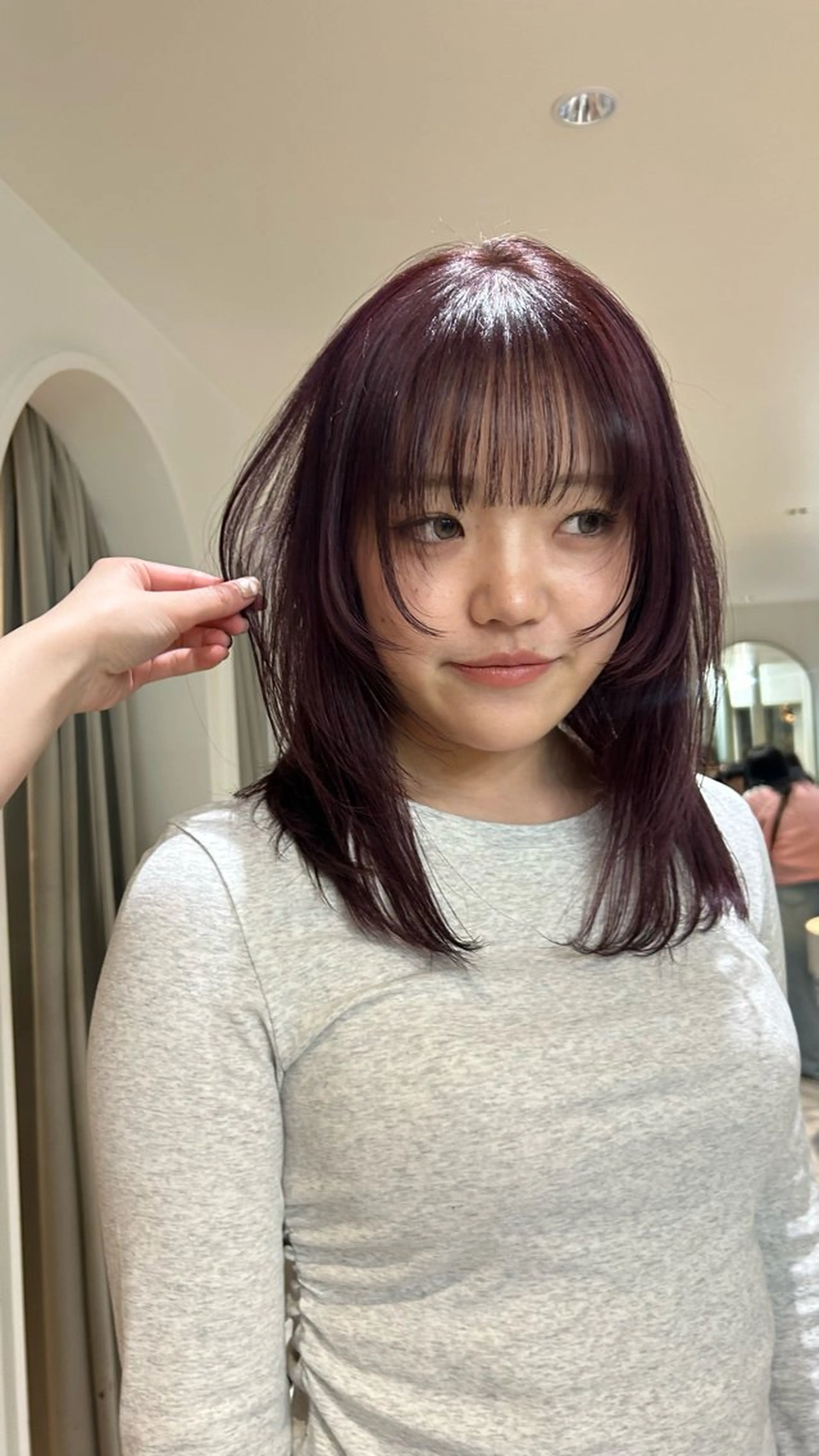ミディアム カラー カット ヘアカラー トリートメント じゅわっと暖色カラー 🍊Moemiのヘアスタイル