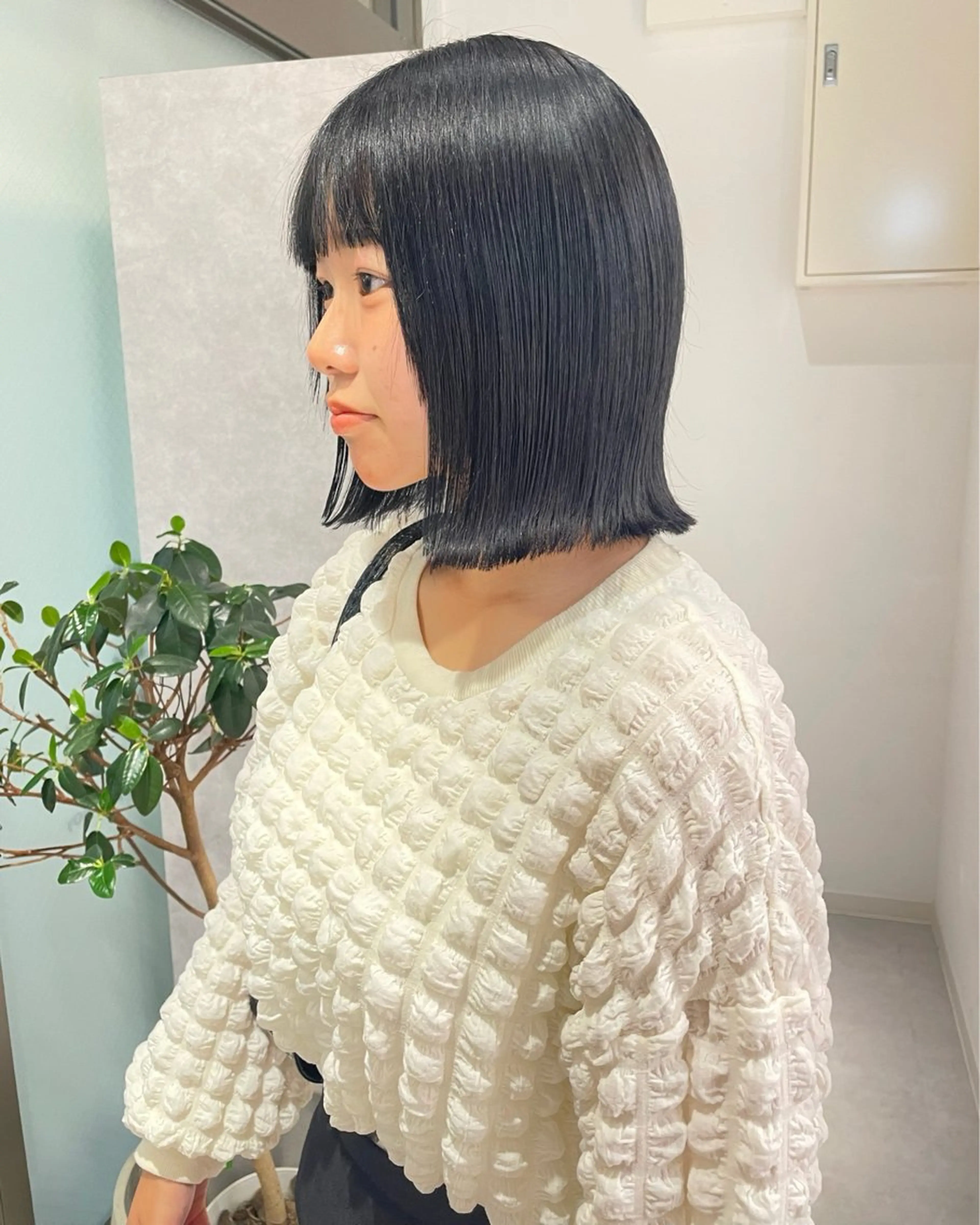 ショート デザインパーマ/ 艶カラー/ボブのヘアスタイル