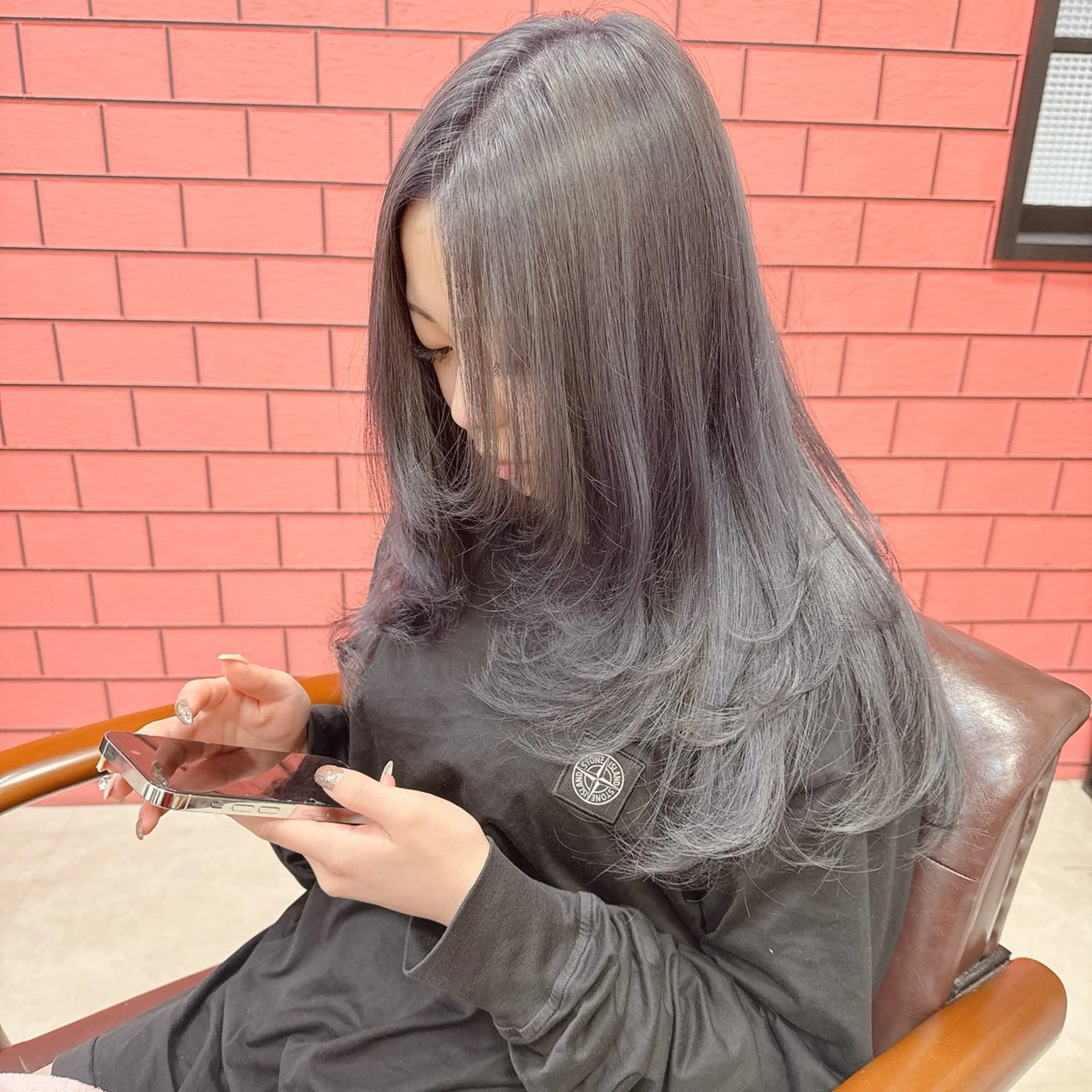 ロング カラー バレイヤージュ ブリーチ ケアブリーチ ダークグレー ダブルカラー ヘアカラー トリートメント デザインカラー 髪質改善Lilithのその他イメージ