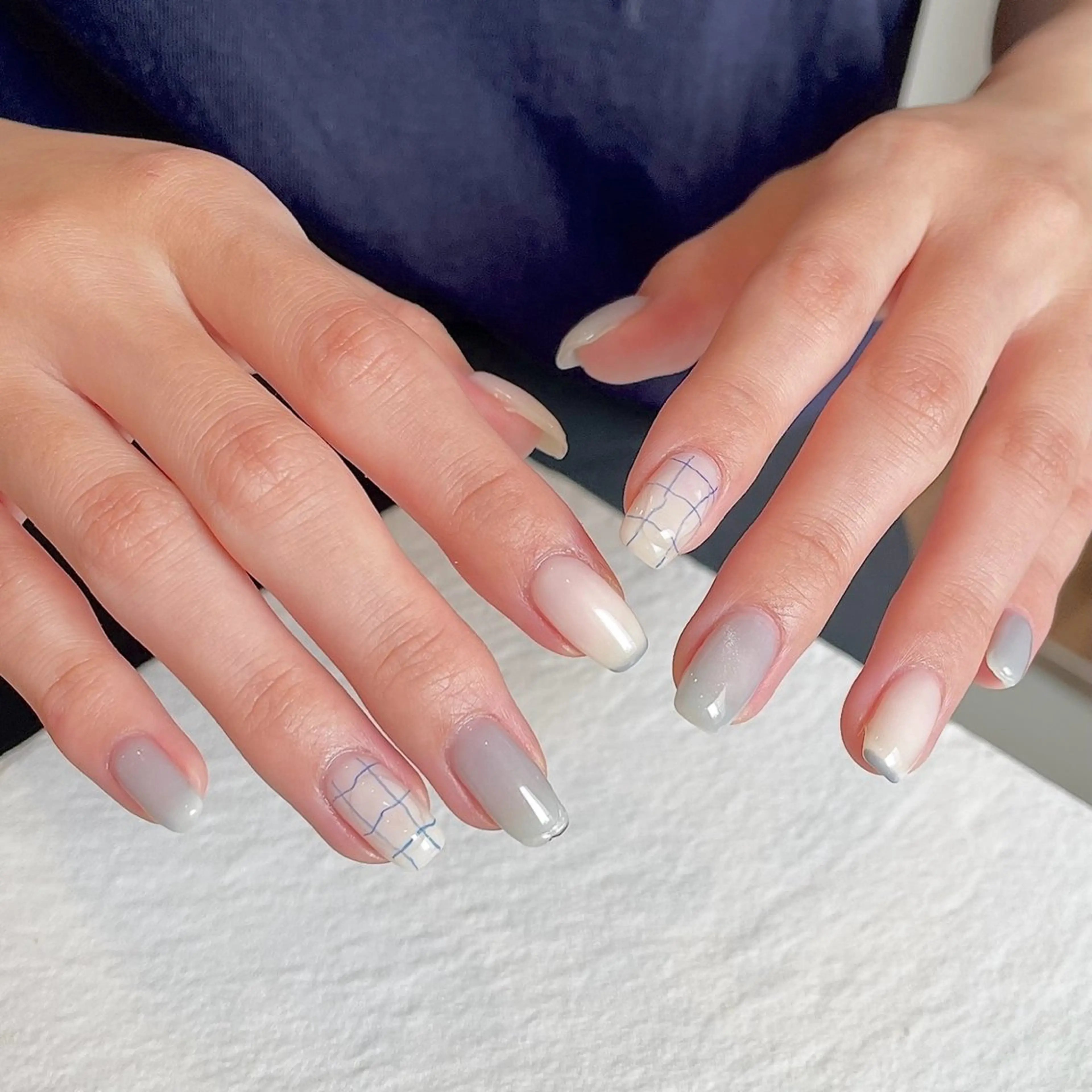 ネイル ブルー ハンドネイル moufu.nail /sayaka 本町のネイルデザイン