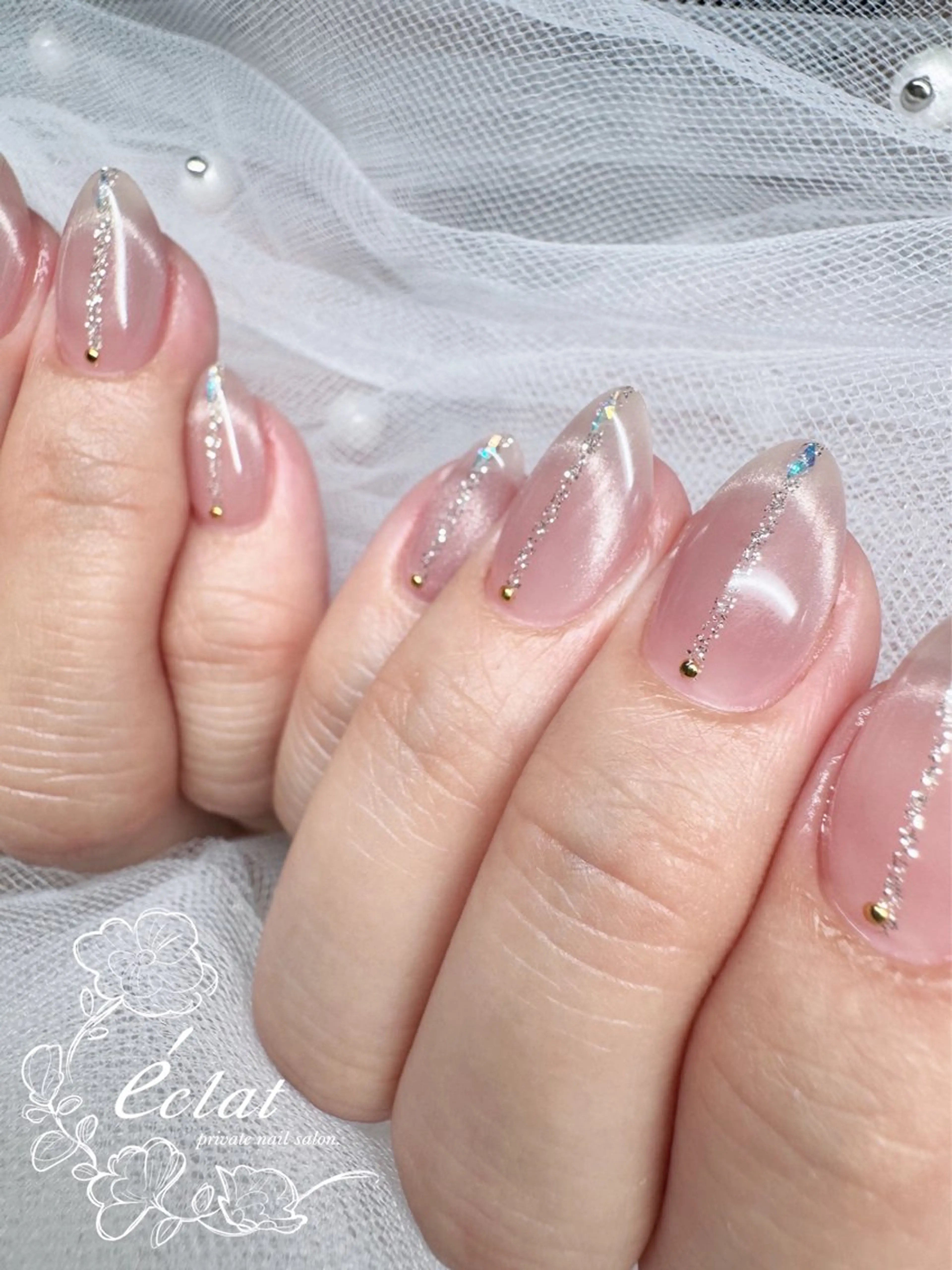 ネイル フラッシュネイル 韓国ネイル ラメ(グリッター) マグネットネイル 持ち込み nail salon éclat.のネイルデザイン