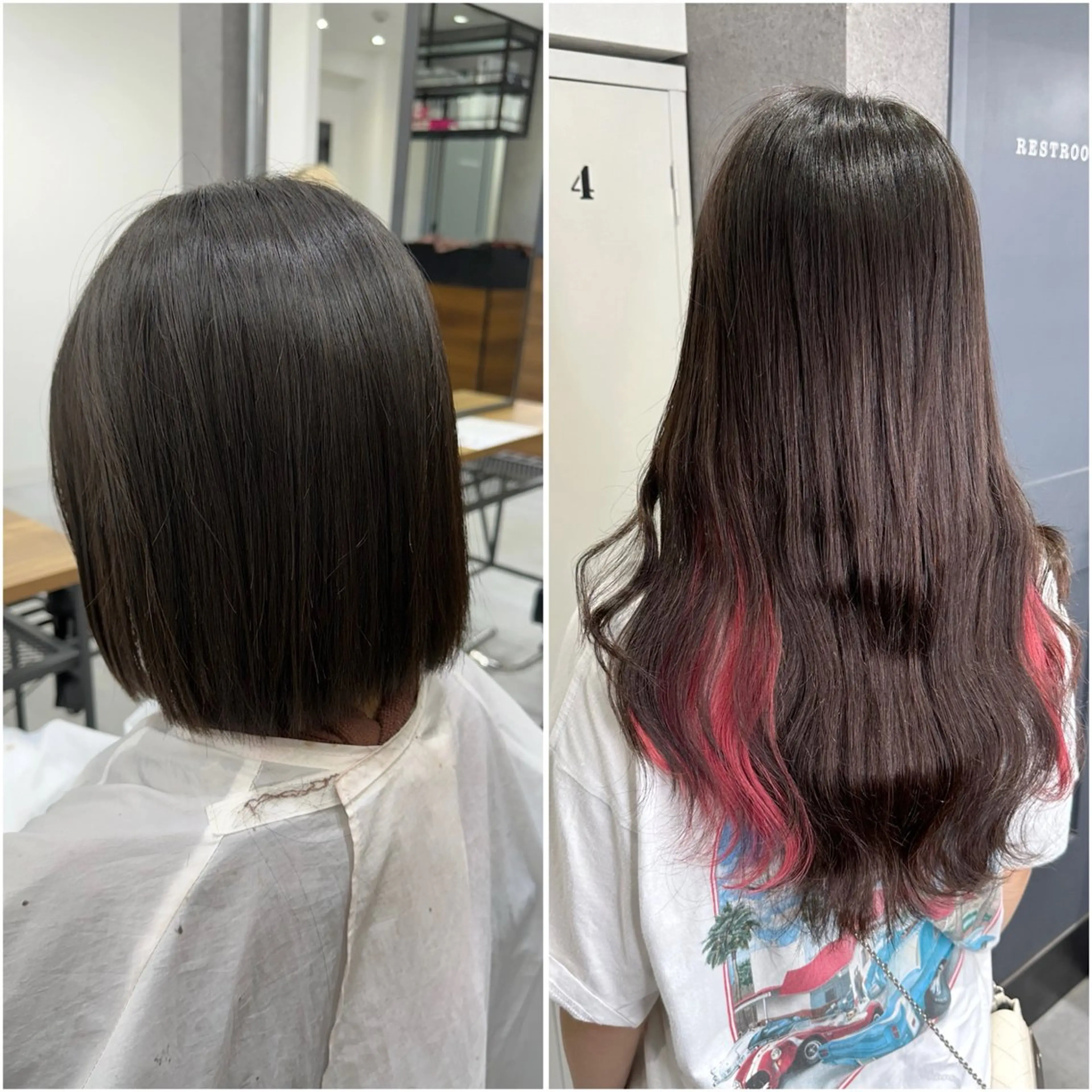 ロング カラー シールエクステ ボブ エクステ ロング エクステ KEISUKE/ 艶カラー🧡エクステのヘアスタイル