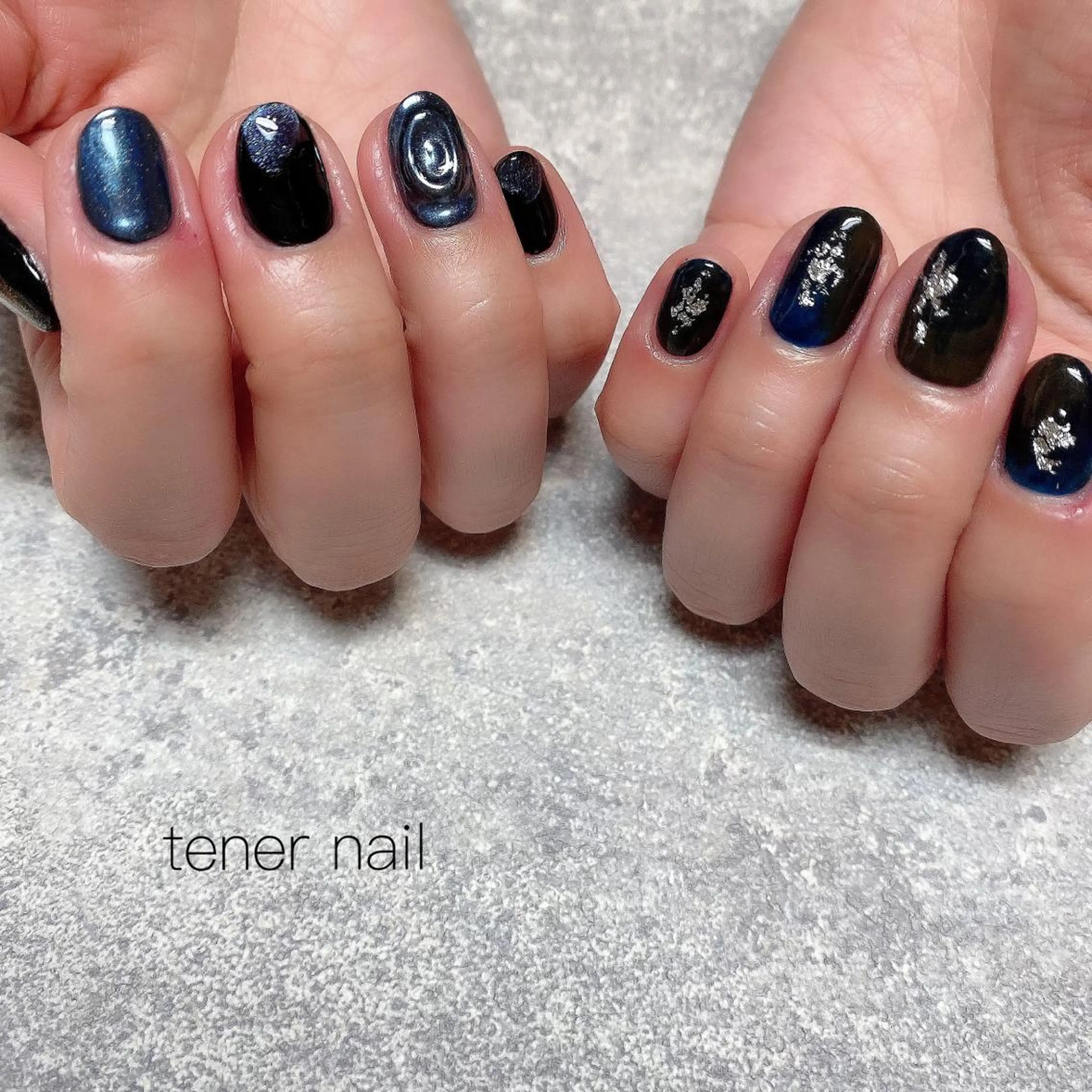 ネイル ネイビー ニュアンスネイル tener  nail  テネルネイル所属・テネルネイル tener nailのネイルデザイン