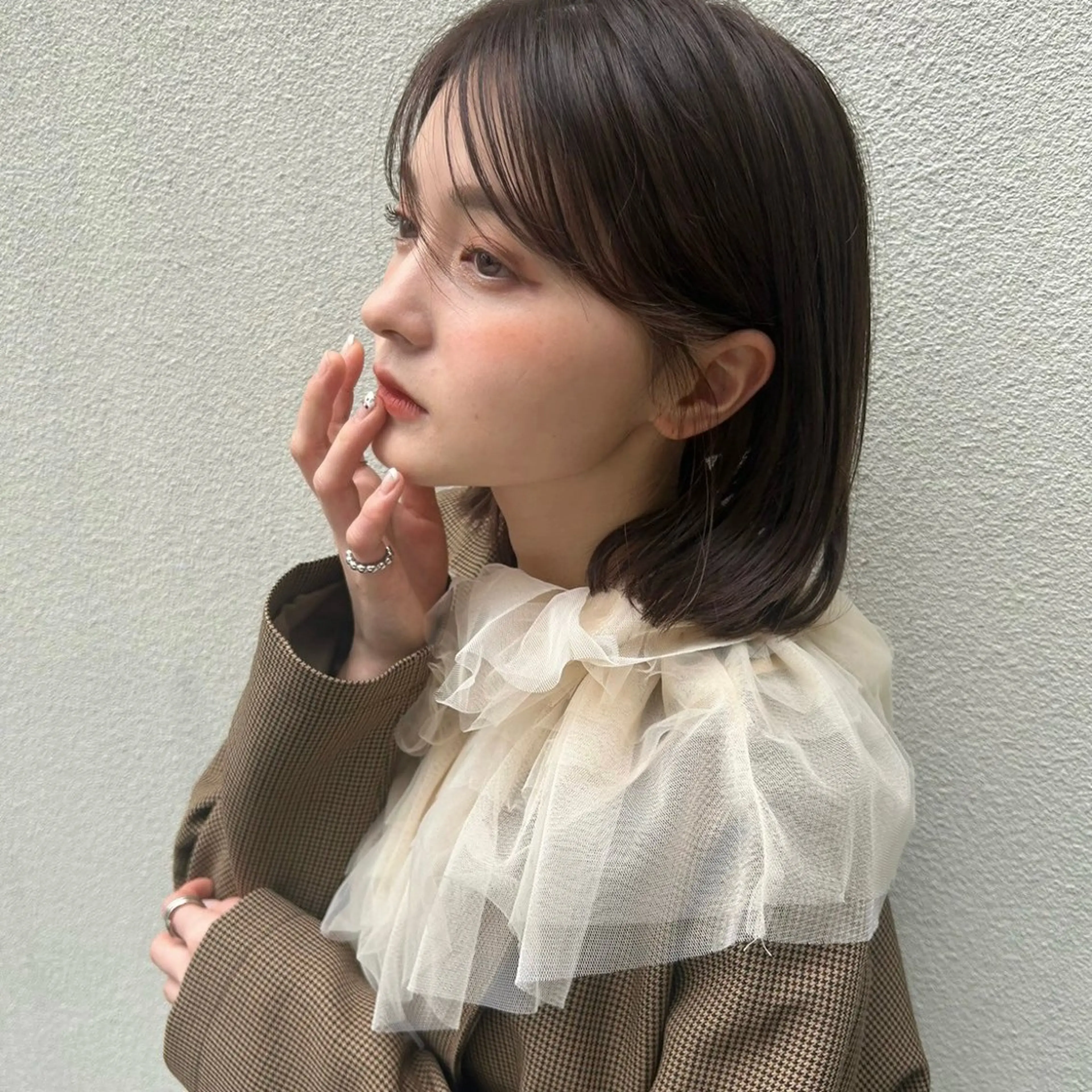 ミディアム 透明感カラー/ レイヤー🪽千優のヘアスタイル