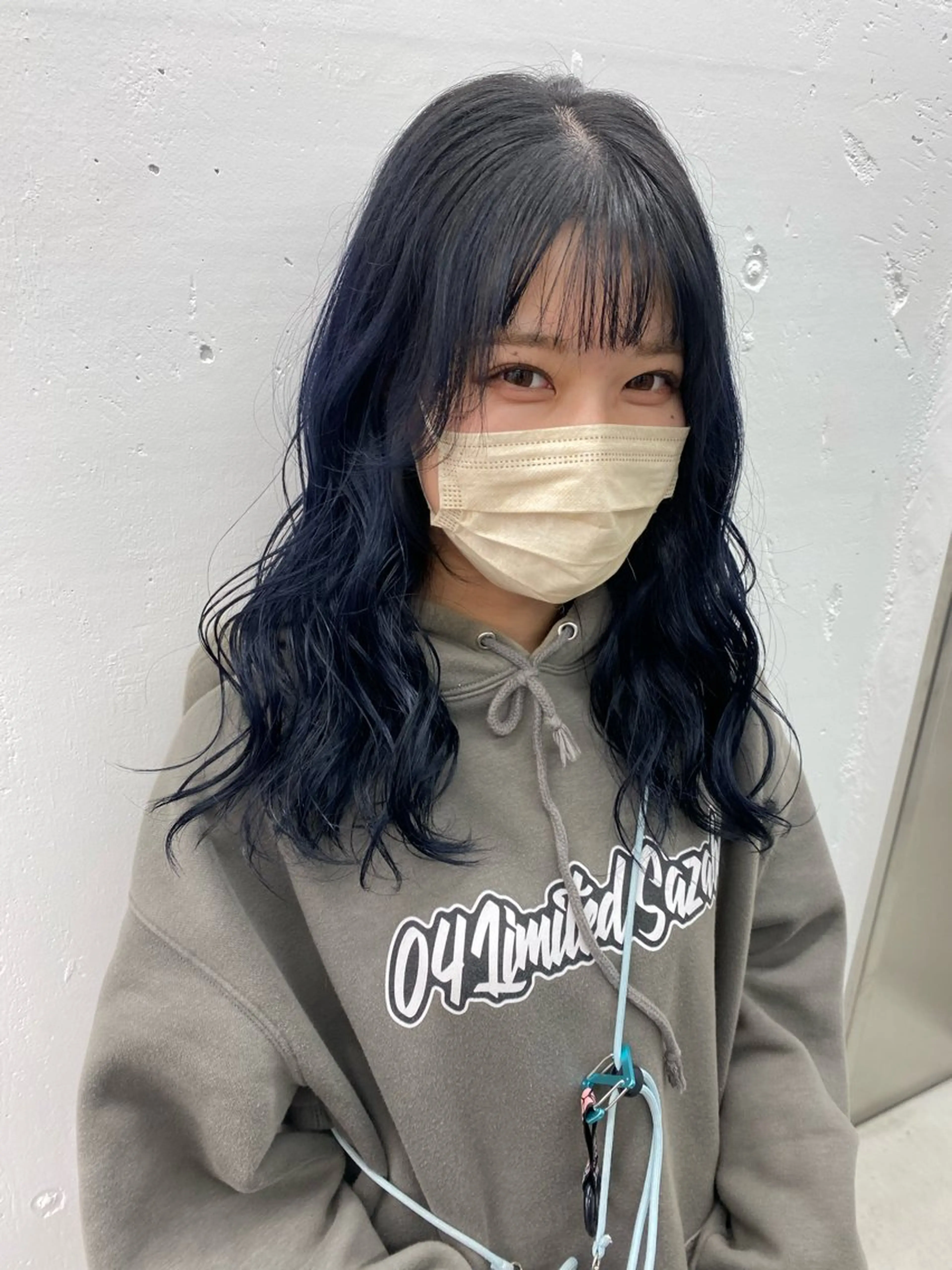 セミロング カラー ヘアアレンジ ブルーカラー ネイビーカラー 夕羽夢🍓矢場/ 透明感カラーのヘアスタイル