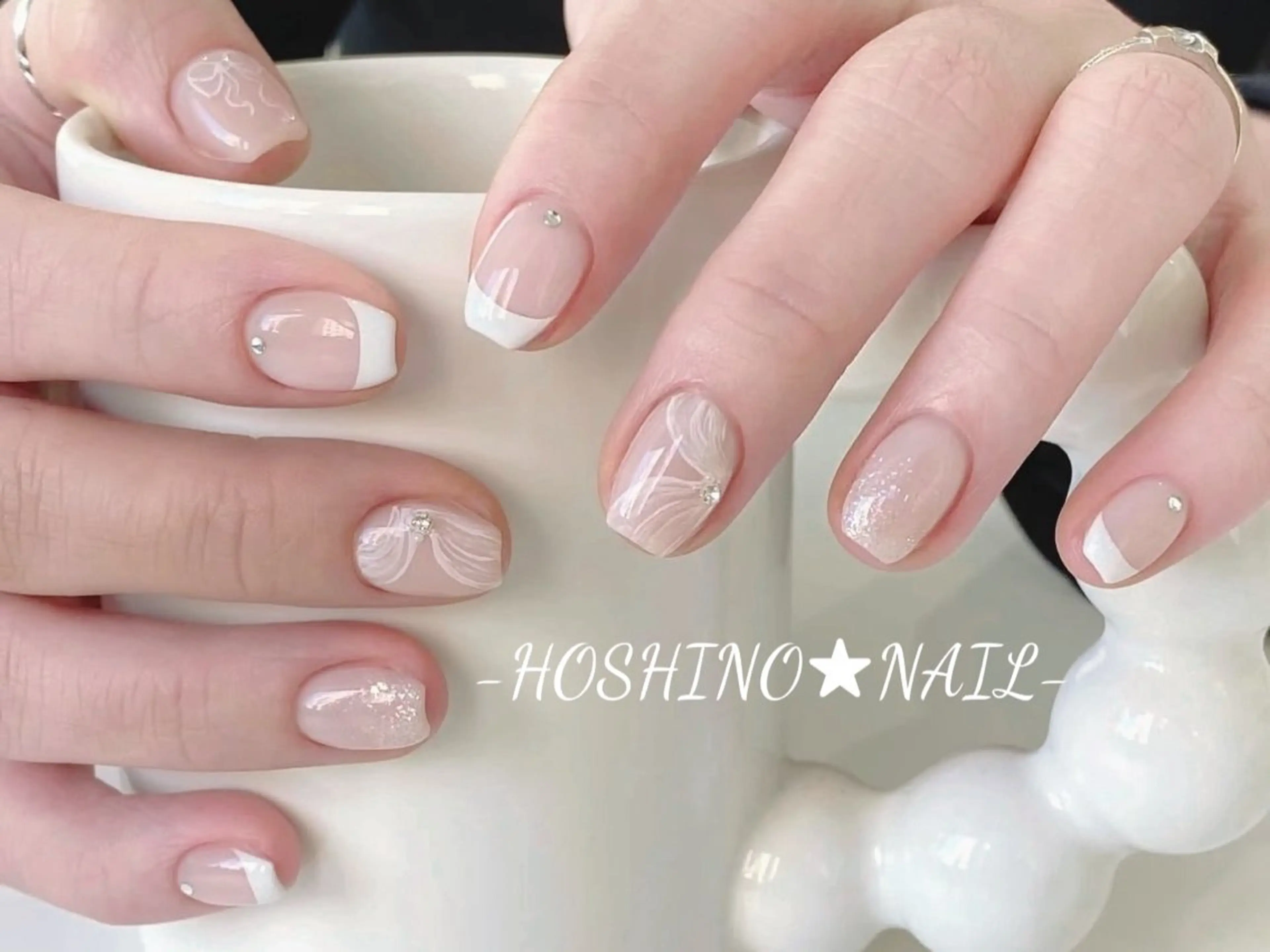 ネイル 長さ出し フットネイル フレンチネイル ジェルネイル 韓国ネイル ハンドネイル ★HOSHINO NAIL★新宿店のネイルデザイン