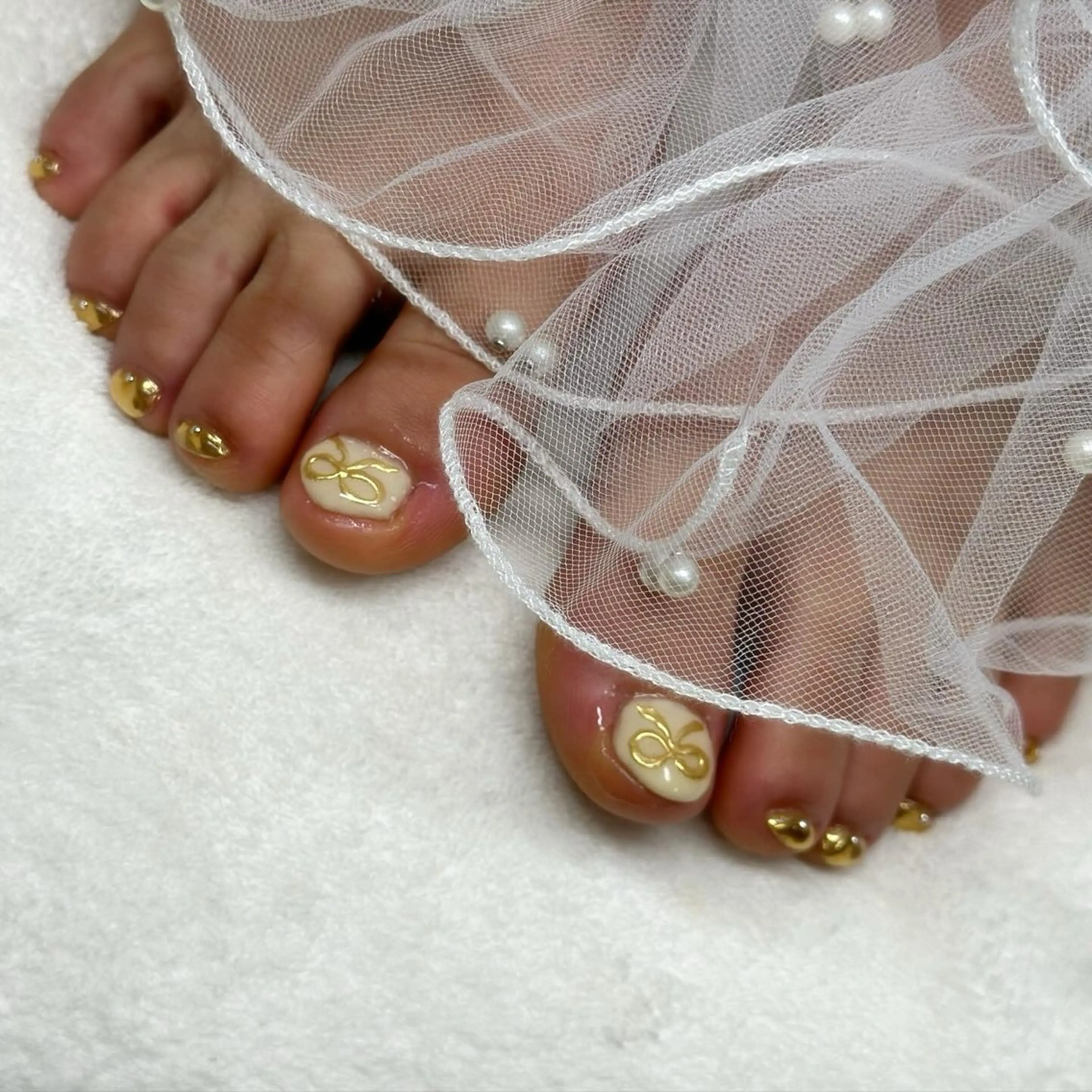 ネイル フットネイル リボン ri.em.da mariのネイルデザイン