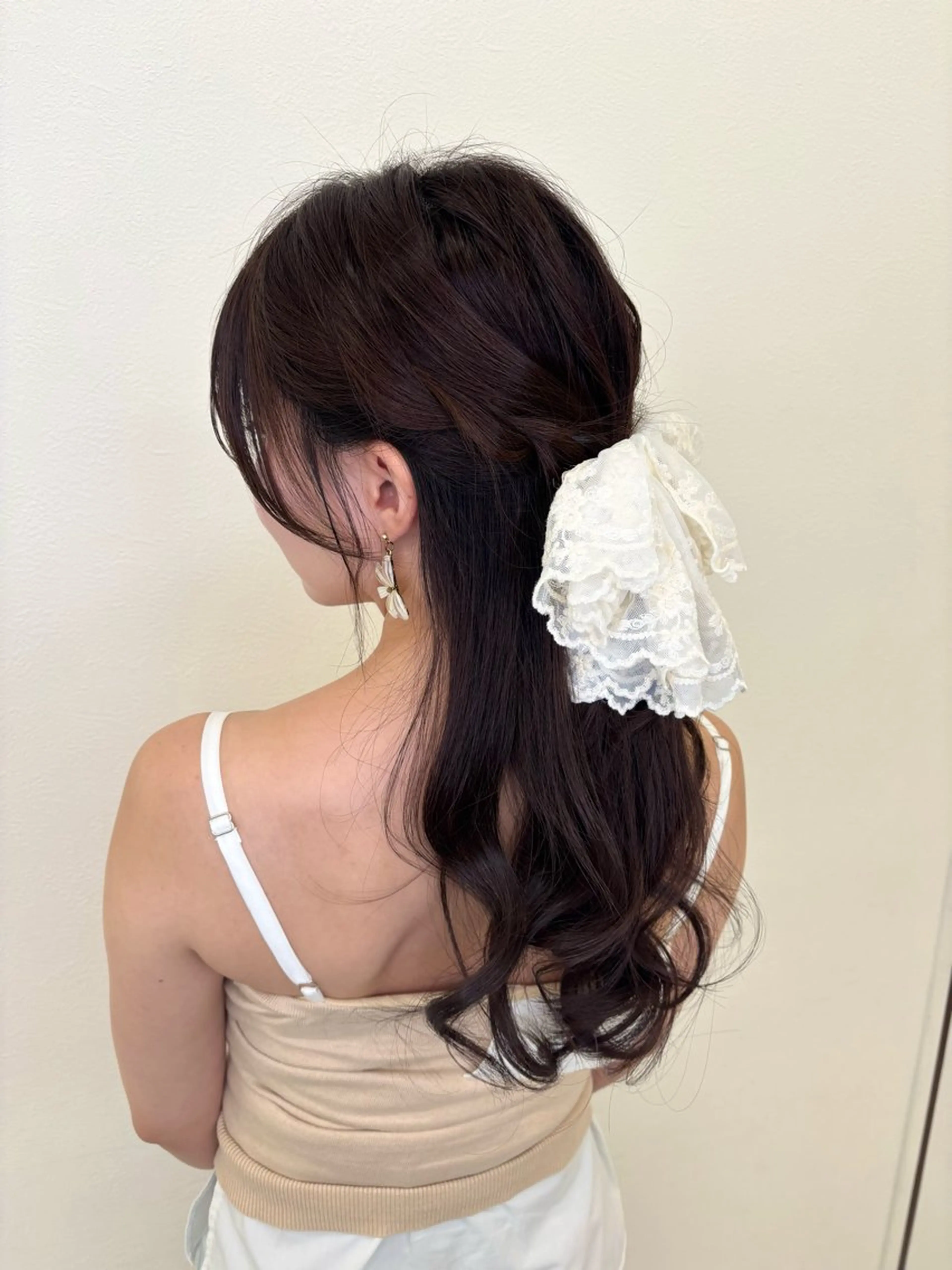 ロング ヘアアレンジ ハーフアップ 結婚式・ブライダル デート ヘアセット 🎀レイヤー×透明感 カラー🎀Ayanoのヘアスタイル