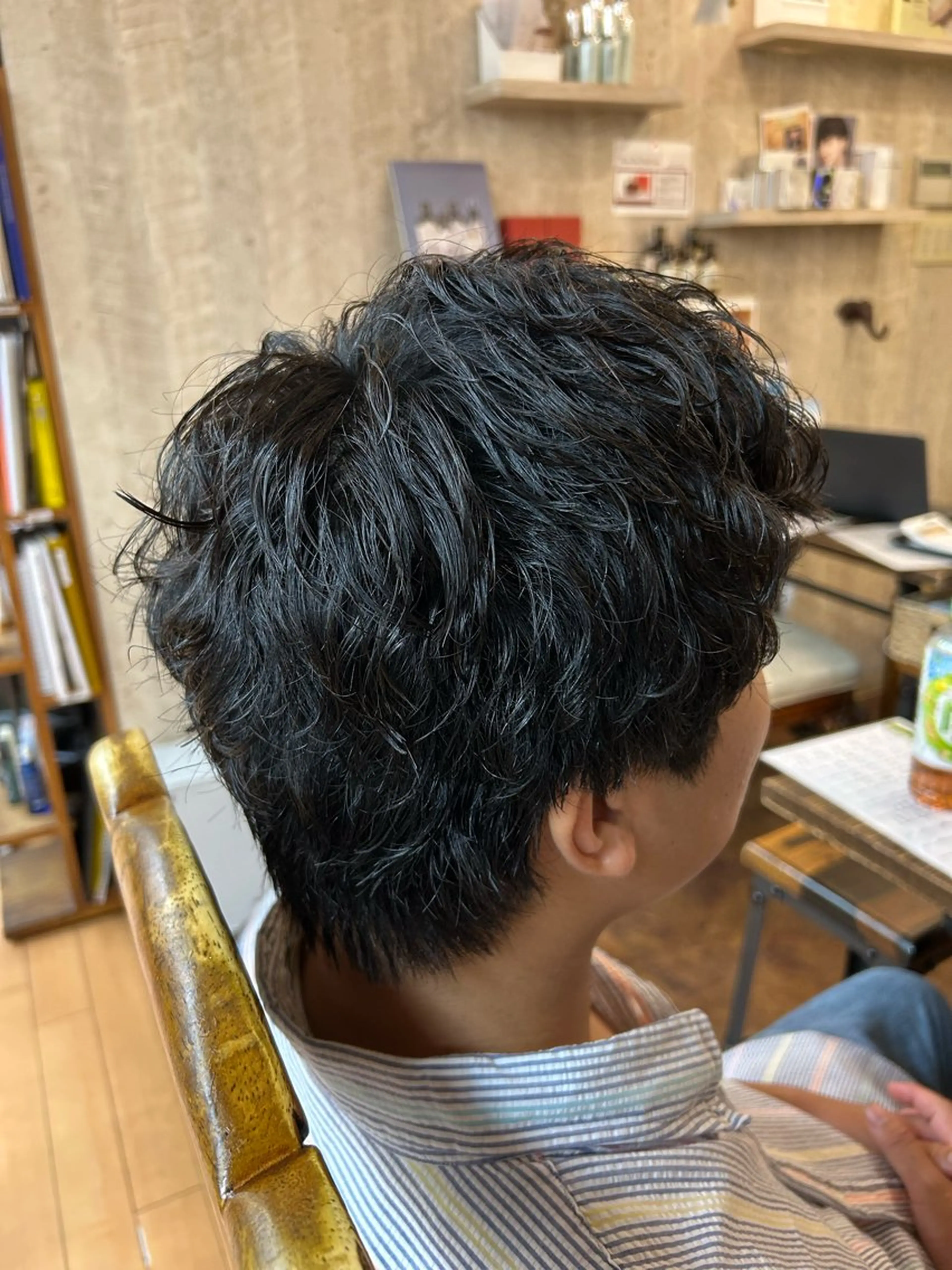 ショート パーマ メンズ ルキ🌈ブリーチカラ ー&メンズパーマ🦄のヘアスタイル