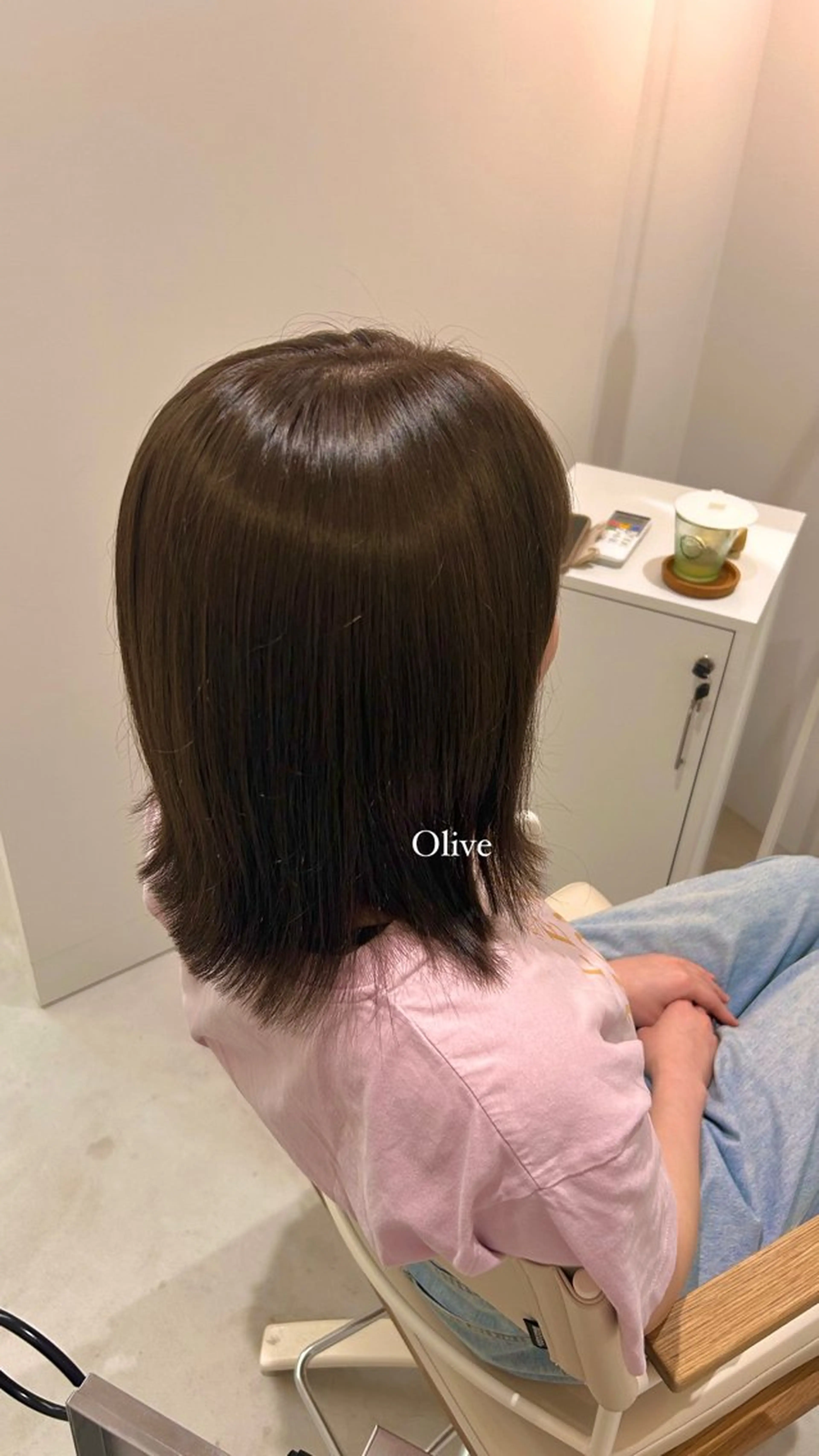 ミディアム カラー 透明感カラー ハイトーン/艶髪/ 暗髪/韓国/sanaのヘアスタイル