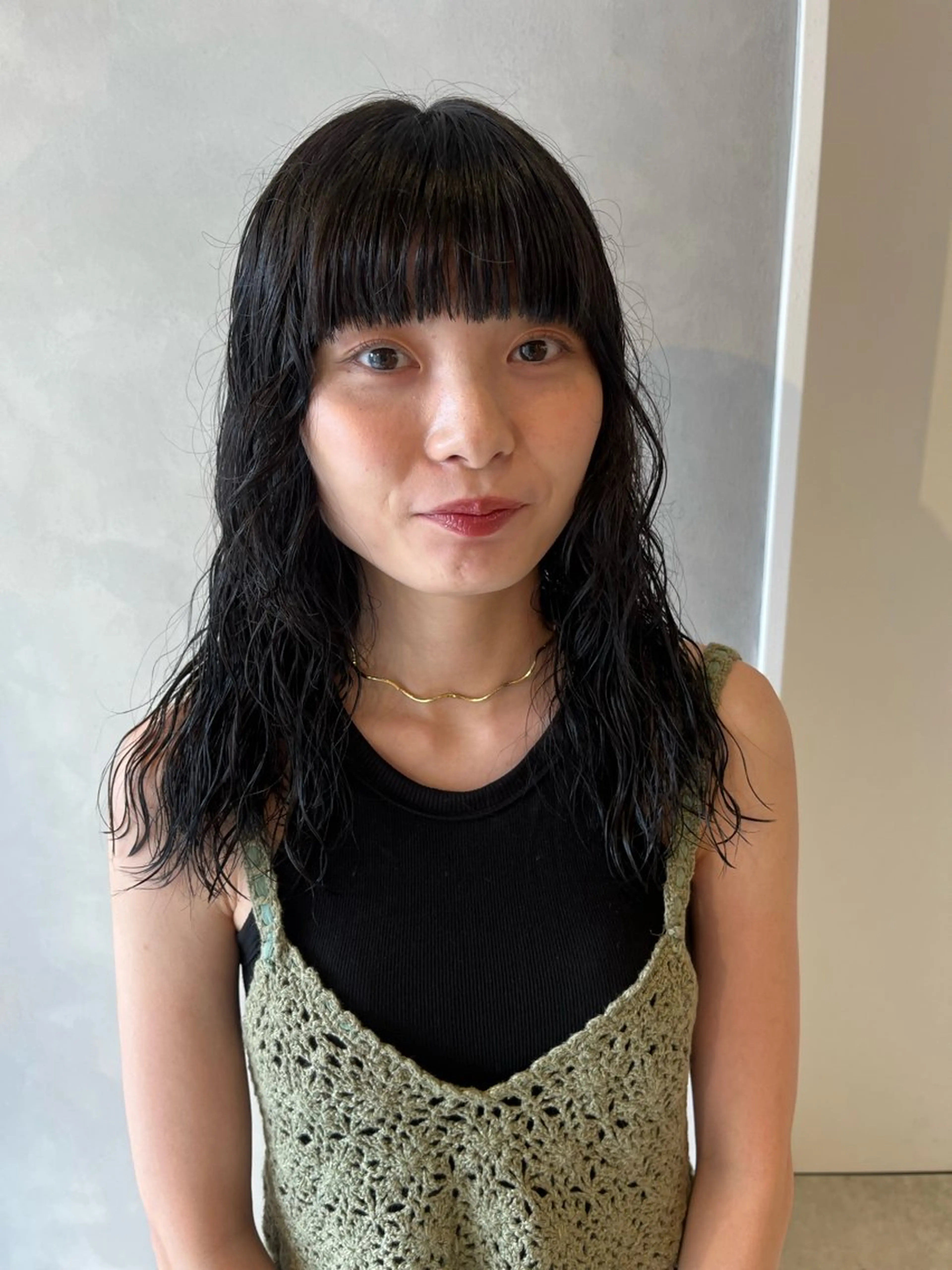 セミロング カラー パーマ カット ヘアカラー パーマ トリートメント ボブ/ベージュ/ パーマ🪿近森ゆいのヘアスタイル