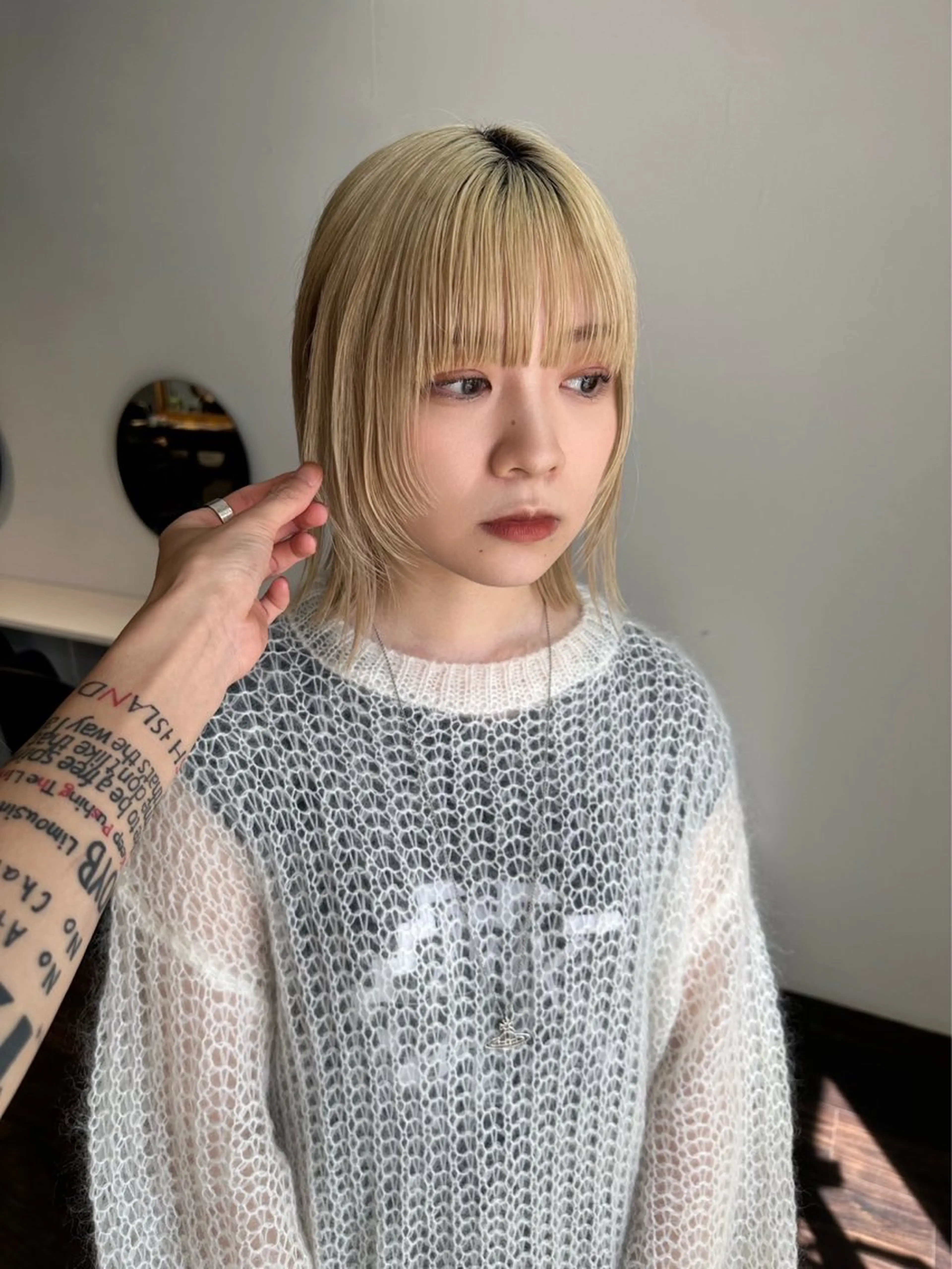 ミディアム カラー 顔周りカット レイヤーカット ウルフカット カット ヘアカラー トリートメント ワンホンヘア ケラチン/Kaitoのヘアスタイル