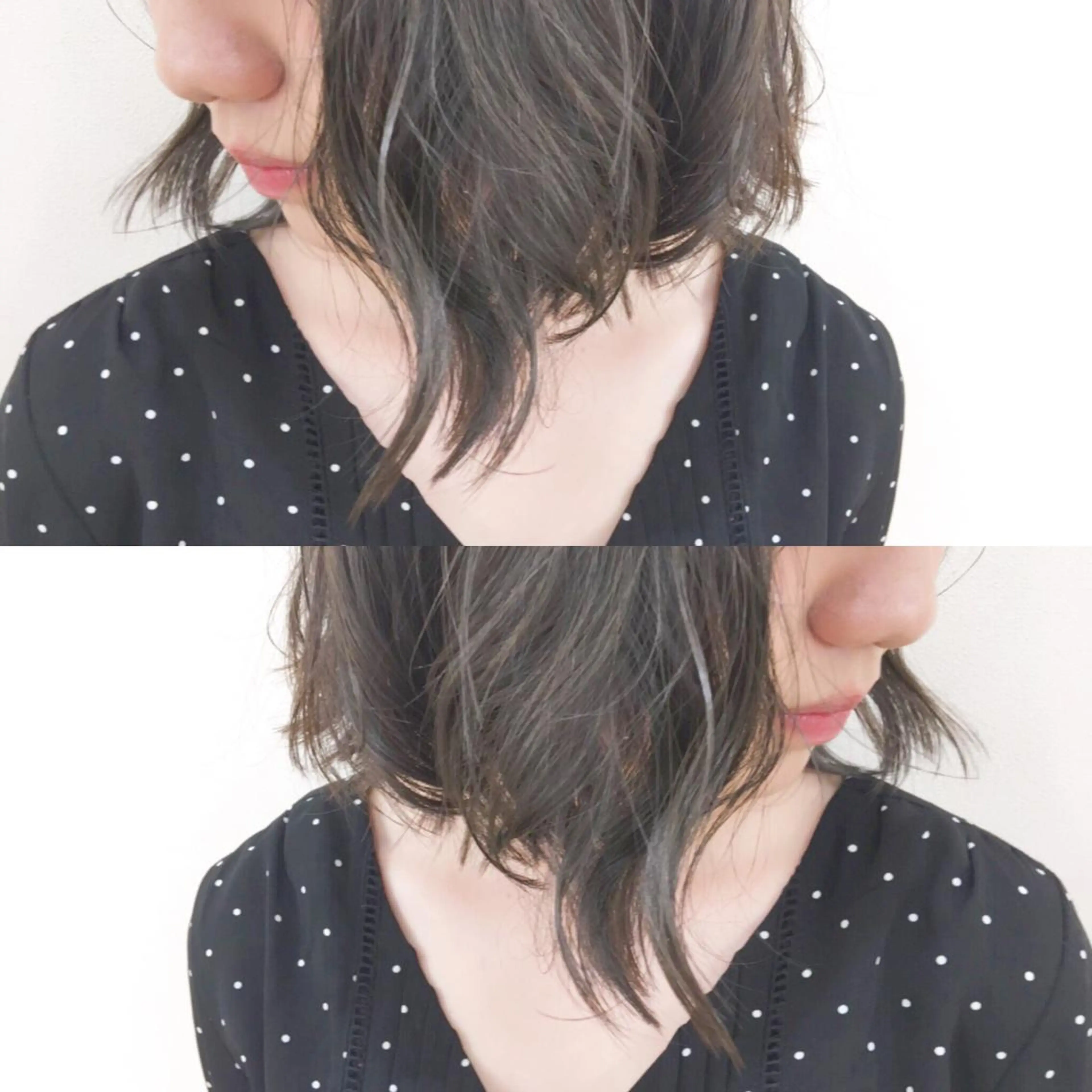 ミディアム カラー パーマ ヘアアレンジ アッシュ アッシュグレー エグチ アキラのヘアスタイル