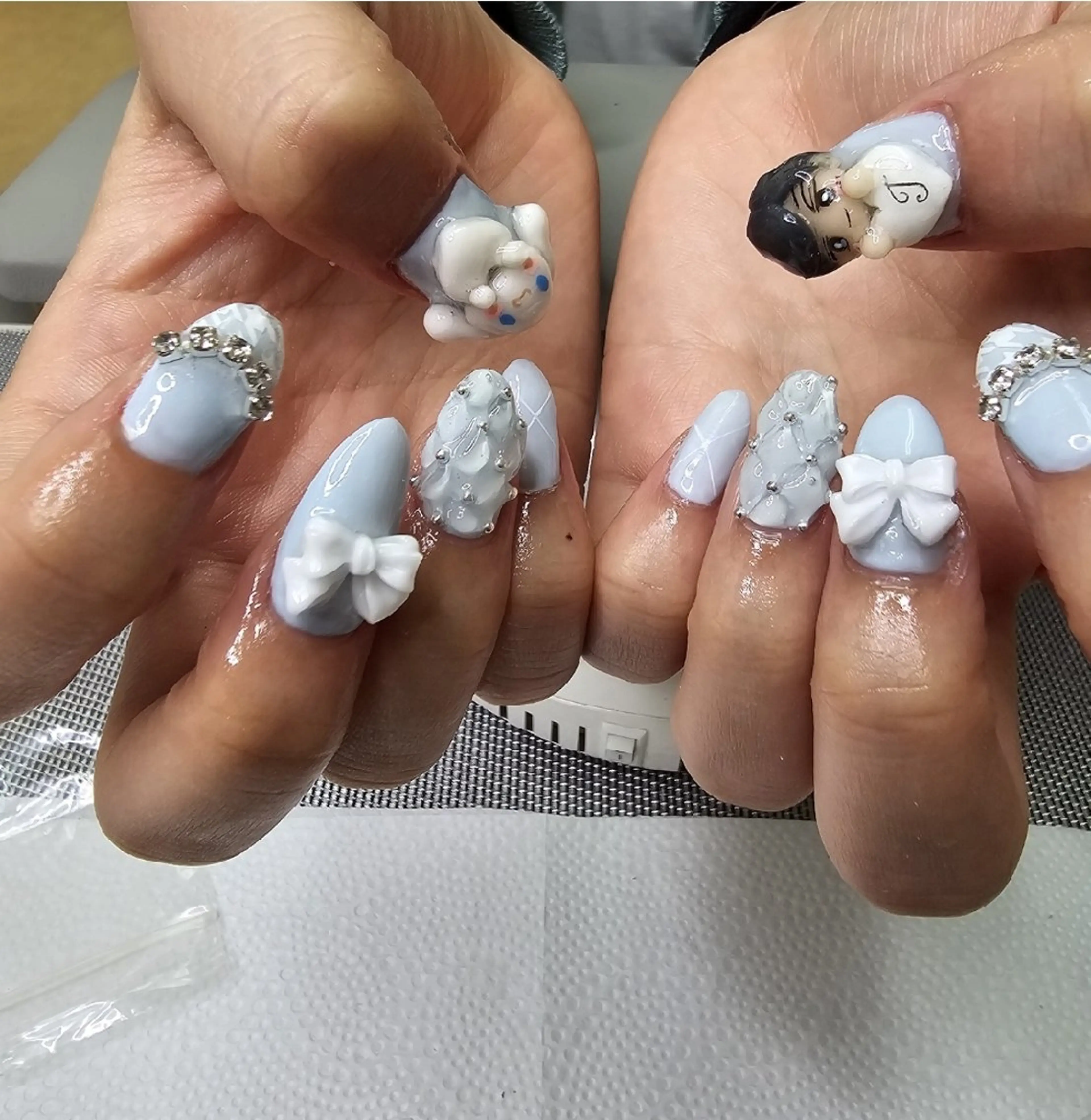 ネイル 水色 ハンドネイル minion蕨所属・minion 蕨のネイルデザイン