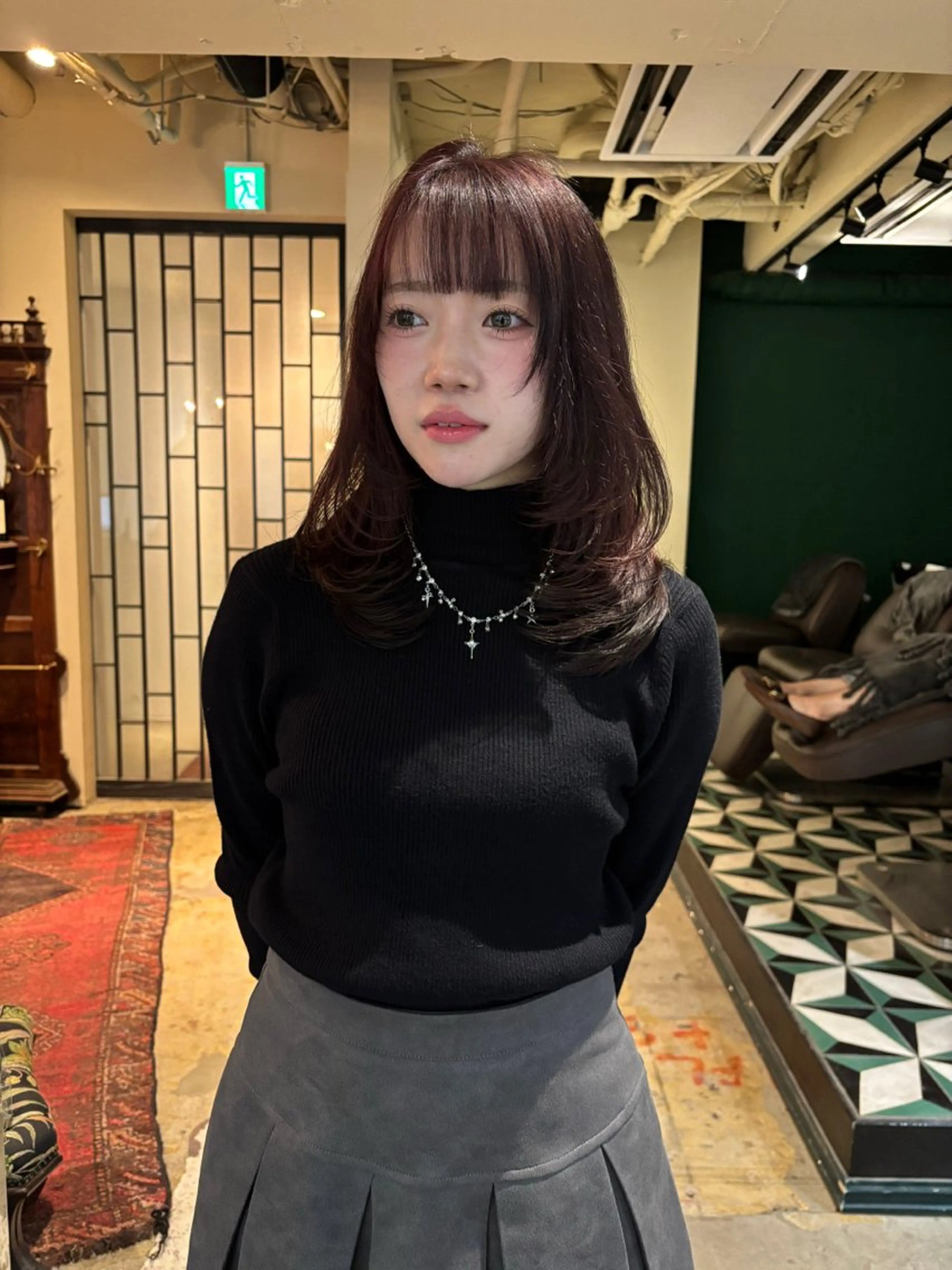 ミディアム カラー カット ヘアカラー トリートメント ブリーチ/エクステ はしもと　そな🫧のヘアスタイル