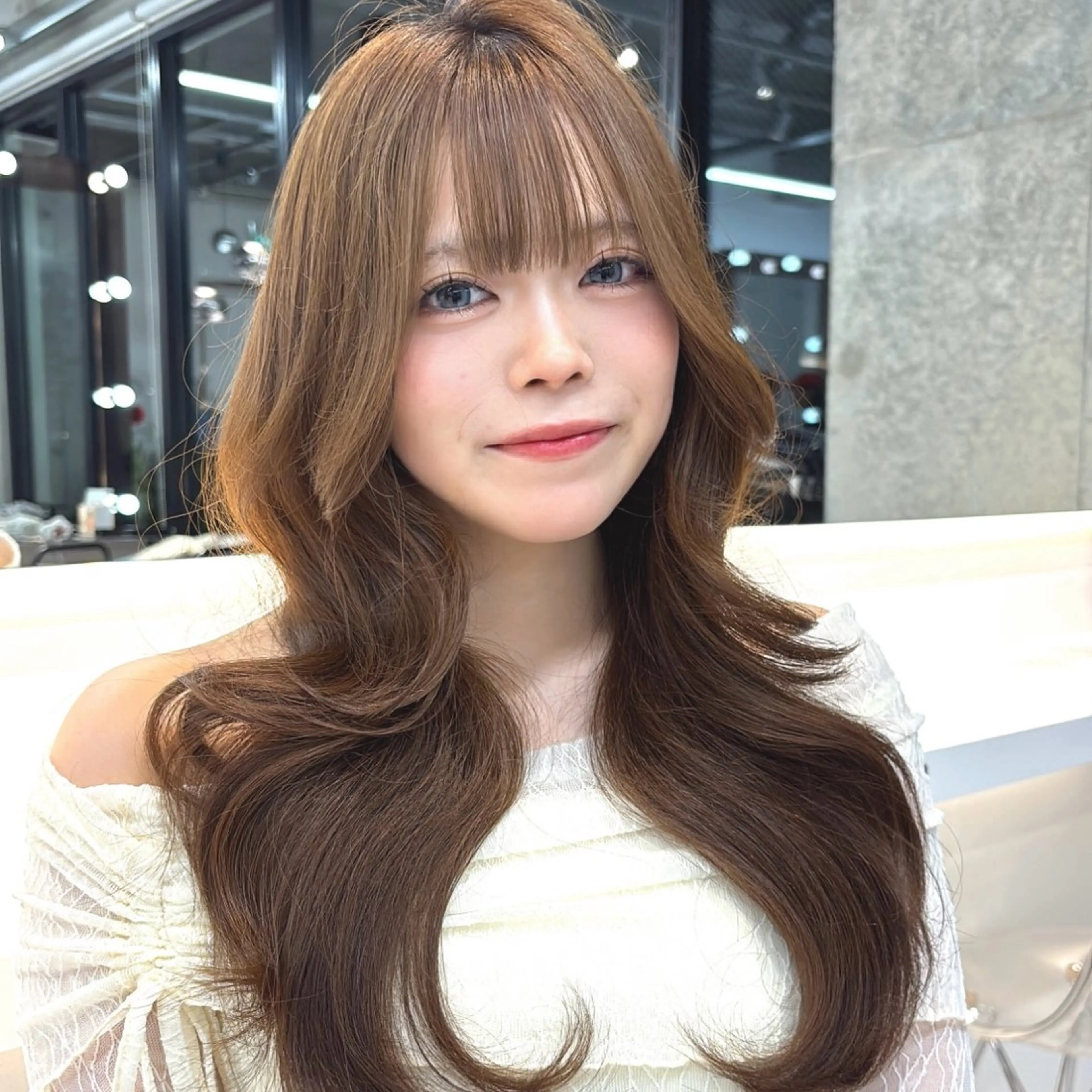 ロング カラー 透明感カラー くびれヘア 顔まわりレイヤー 顔周りカット レイヤーカット ヘアカラー 🍒ブリーチなしカラ ー／Sakura🍒のヘアスタイル