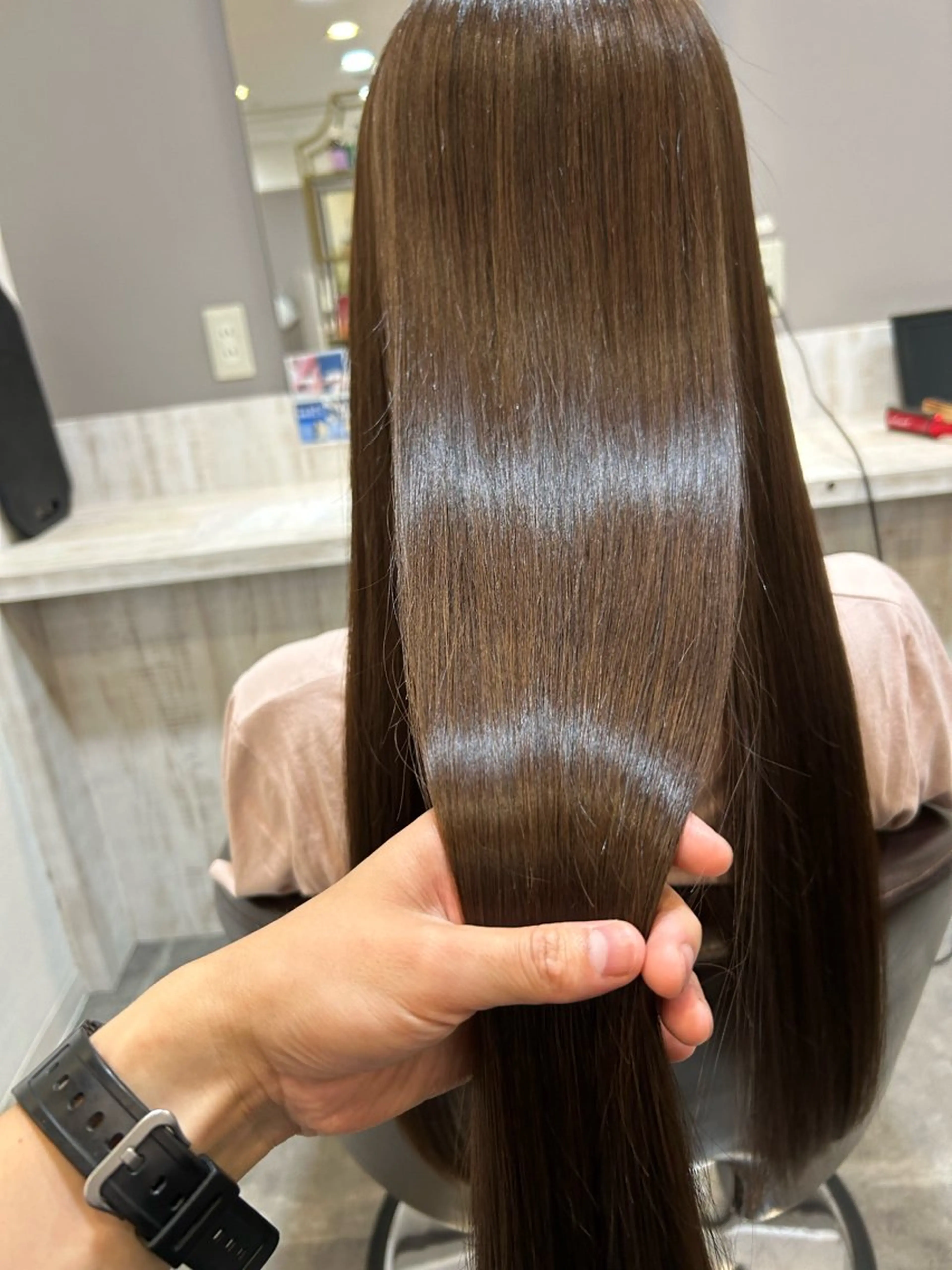 ロング 縮毛矯正 中山 賢人のヘアスタイル