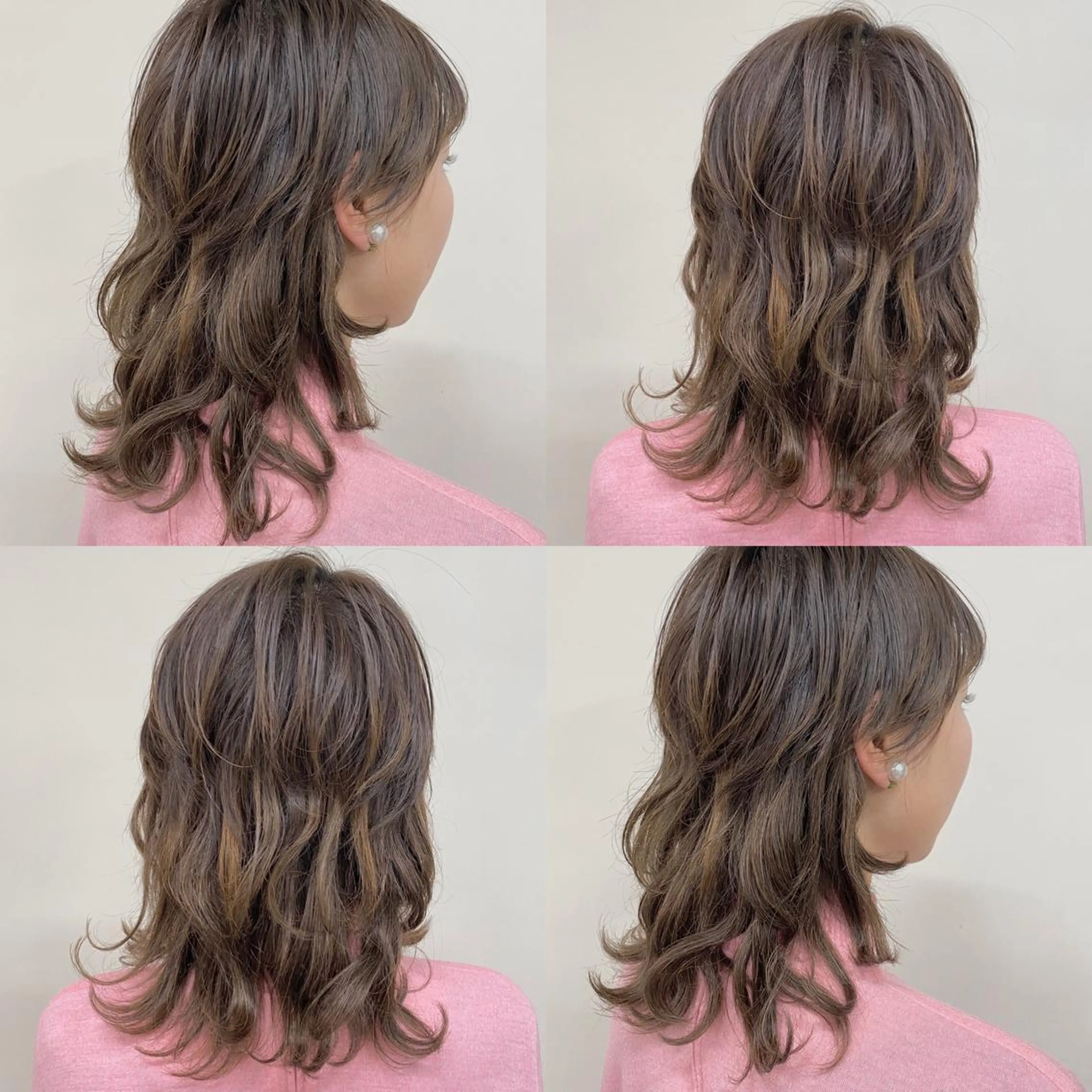 セミロング カラー カット エクステ エクステ ハイトーン 💭黒崎ハルカのヘアスタイル