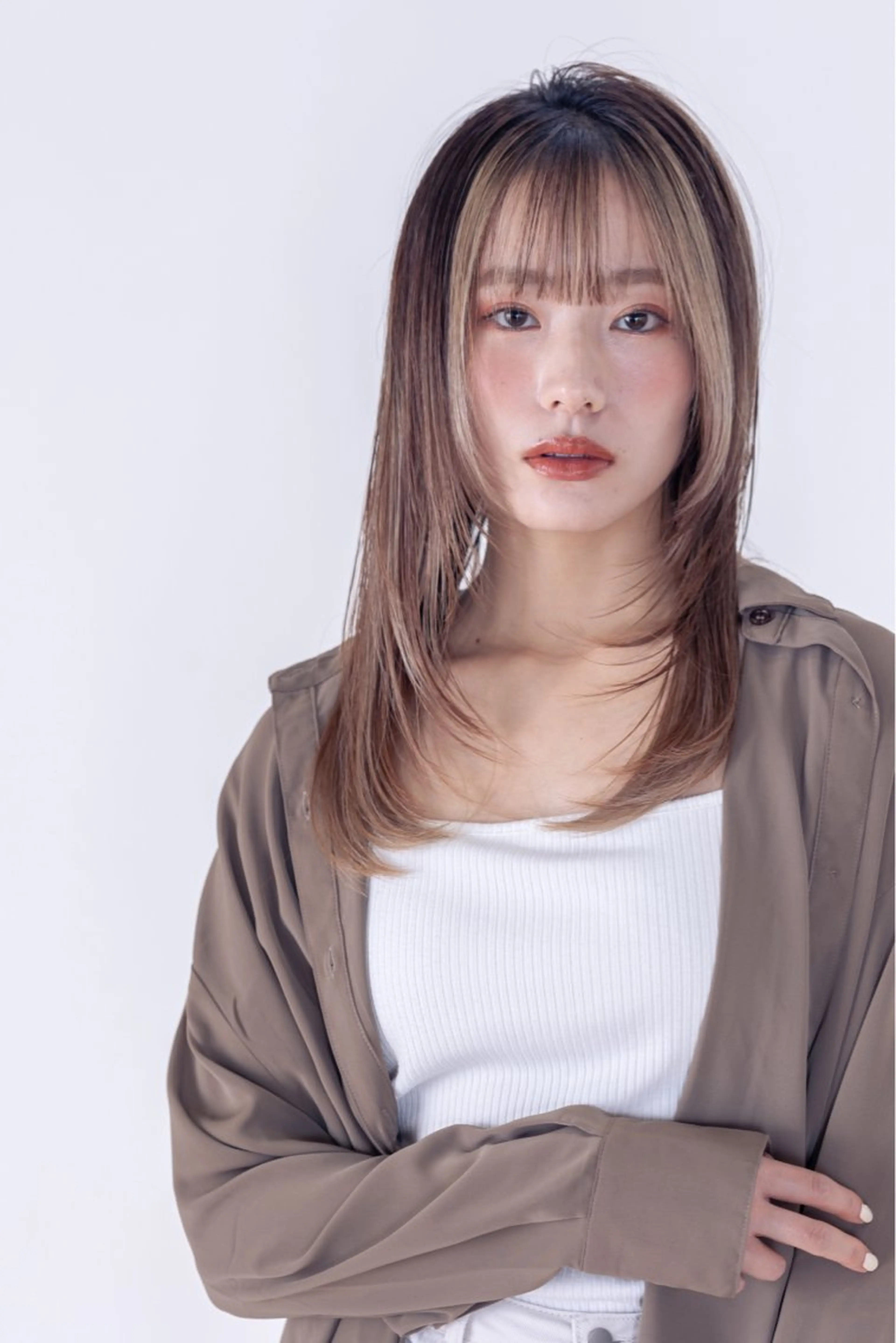 ミディアム コテ巻きパーマ/韓国 パーマ/佐野のヘアスタイル