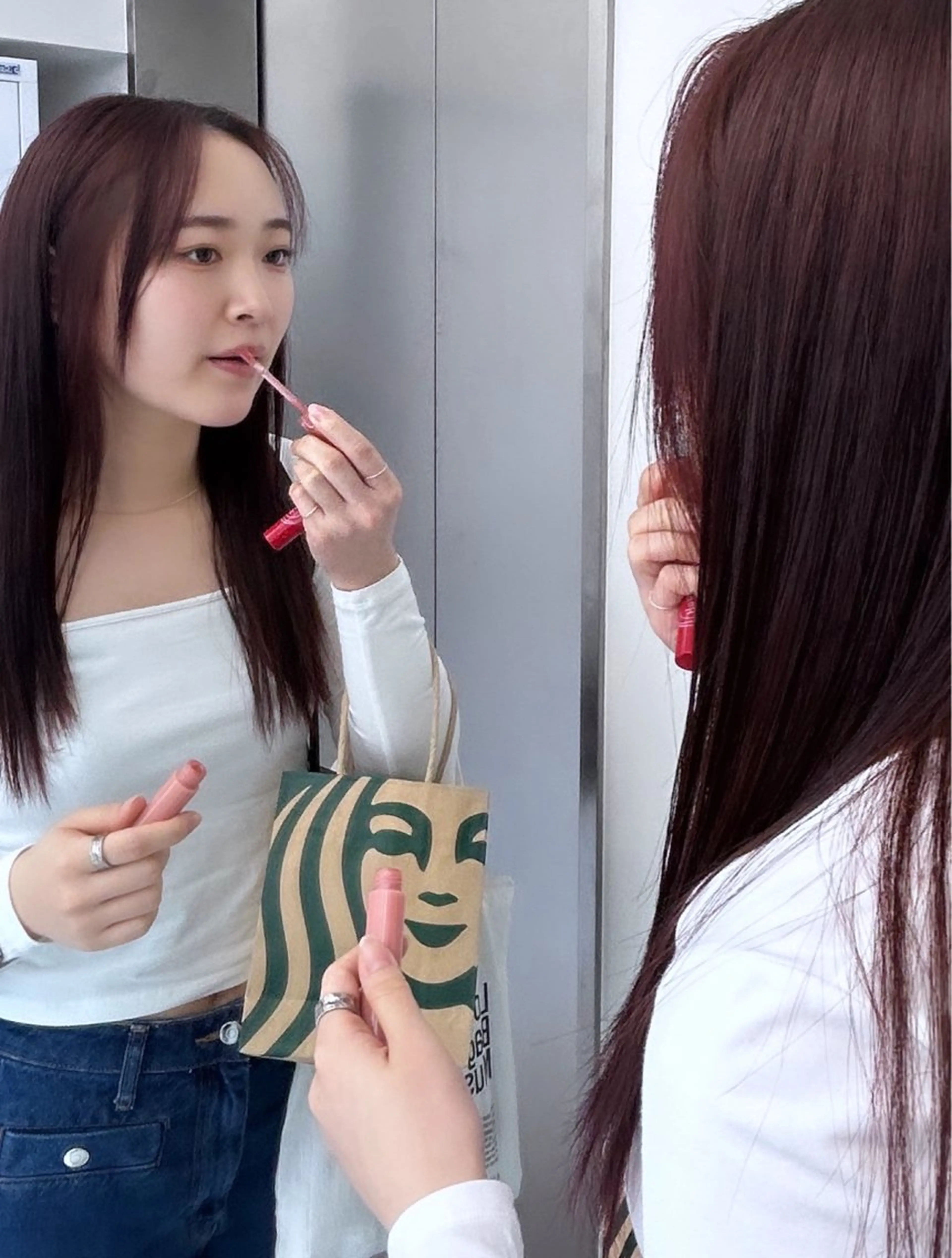 ロング カラー 透明感カラー レッドカラー ヘアカラー AISA viewNAGOYAのヘアスタイル