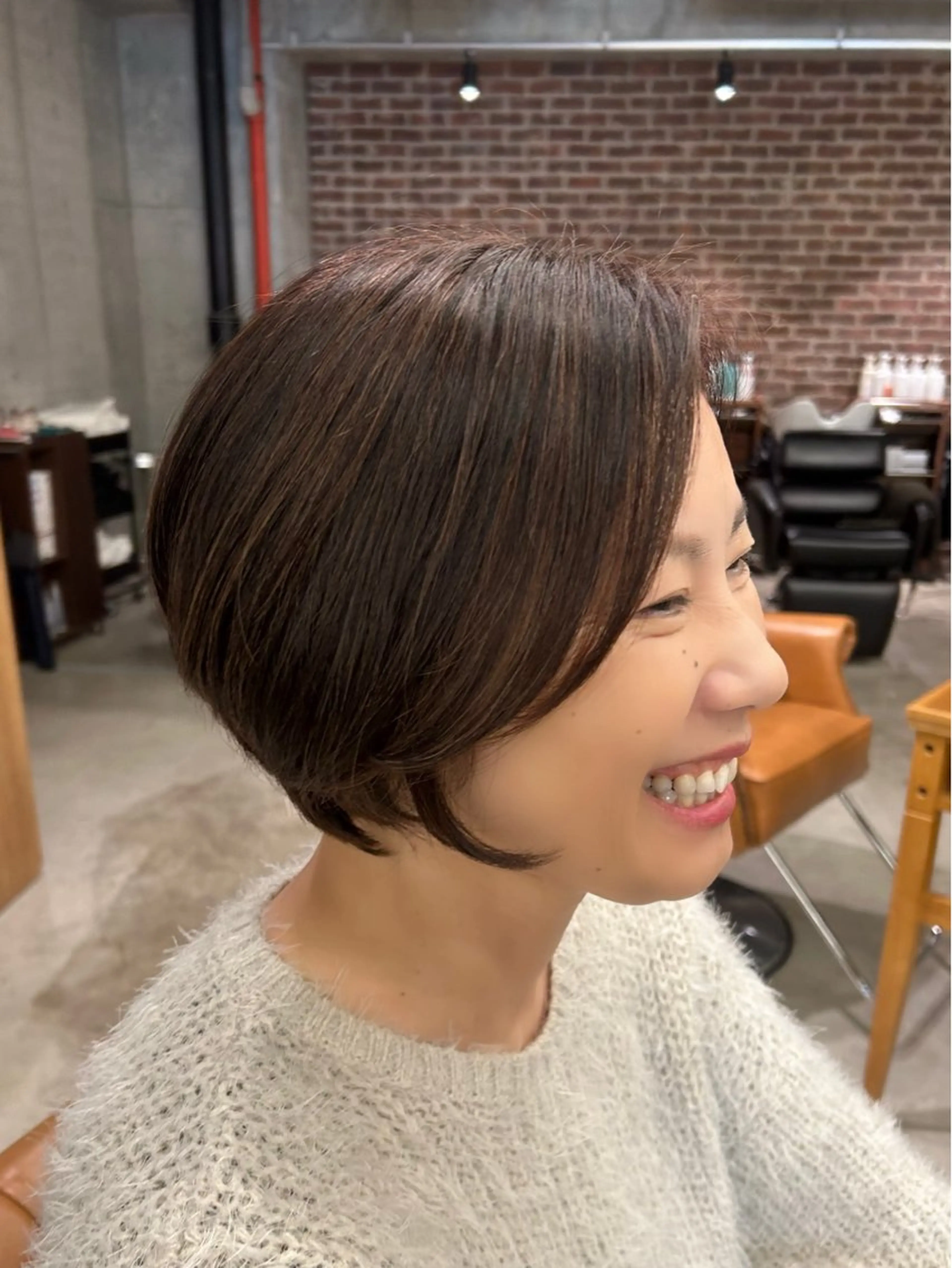 ショート カラー 前下がりボブ ボブ ヘアカラー 山野愛子美容室銀座店所属・🌼髪質改善/透明感 艶髪タケドミのヘアスタイル