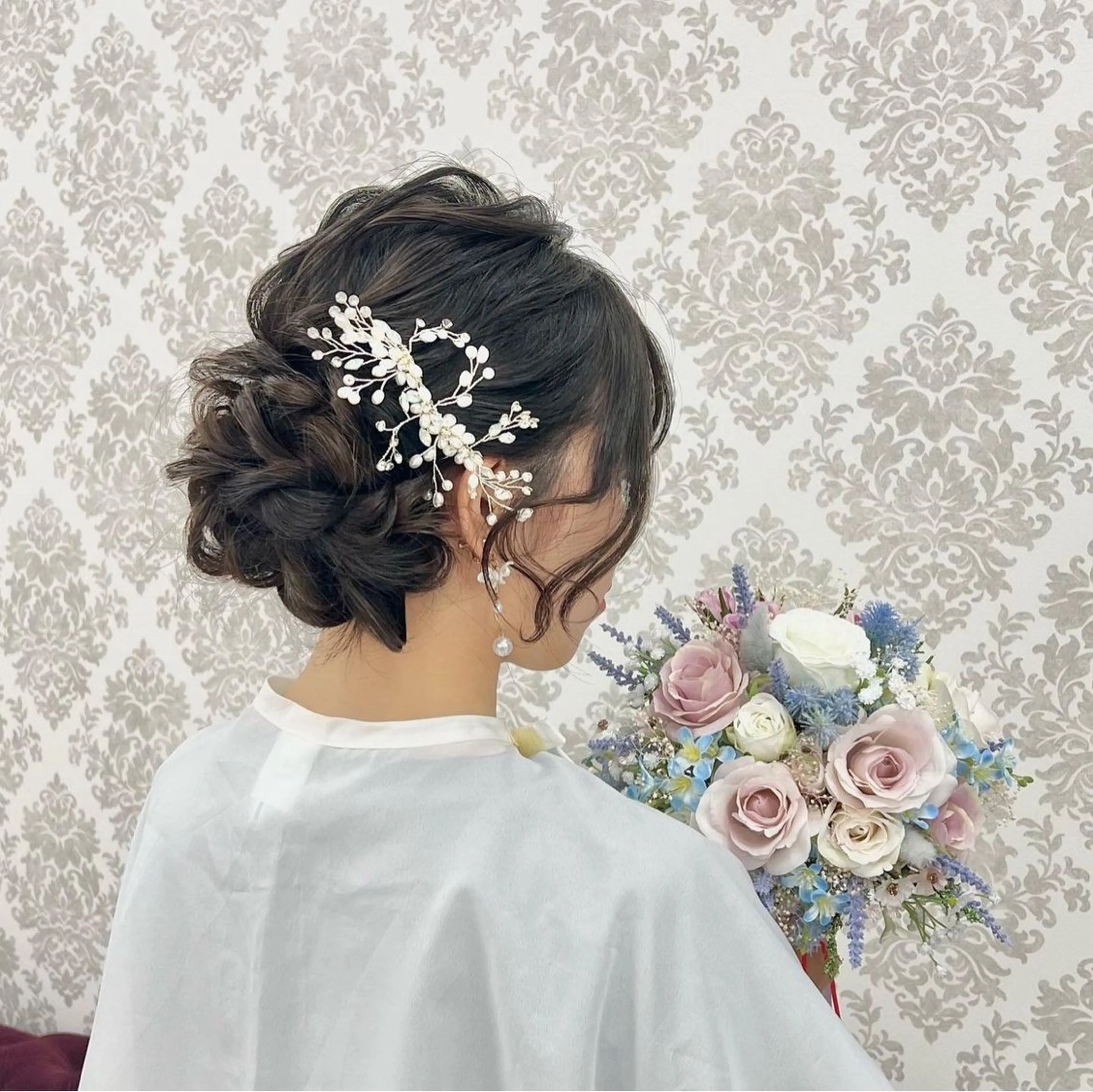 セミロング カラー ヘアアレンジ ヘアセット 黒阪 なみのヘアスタイル