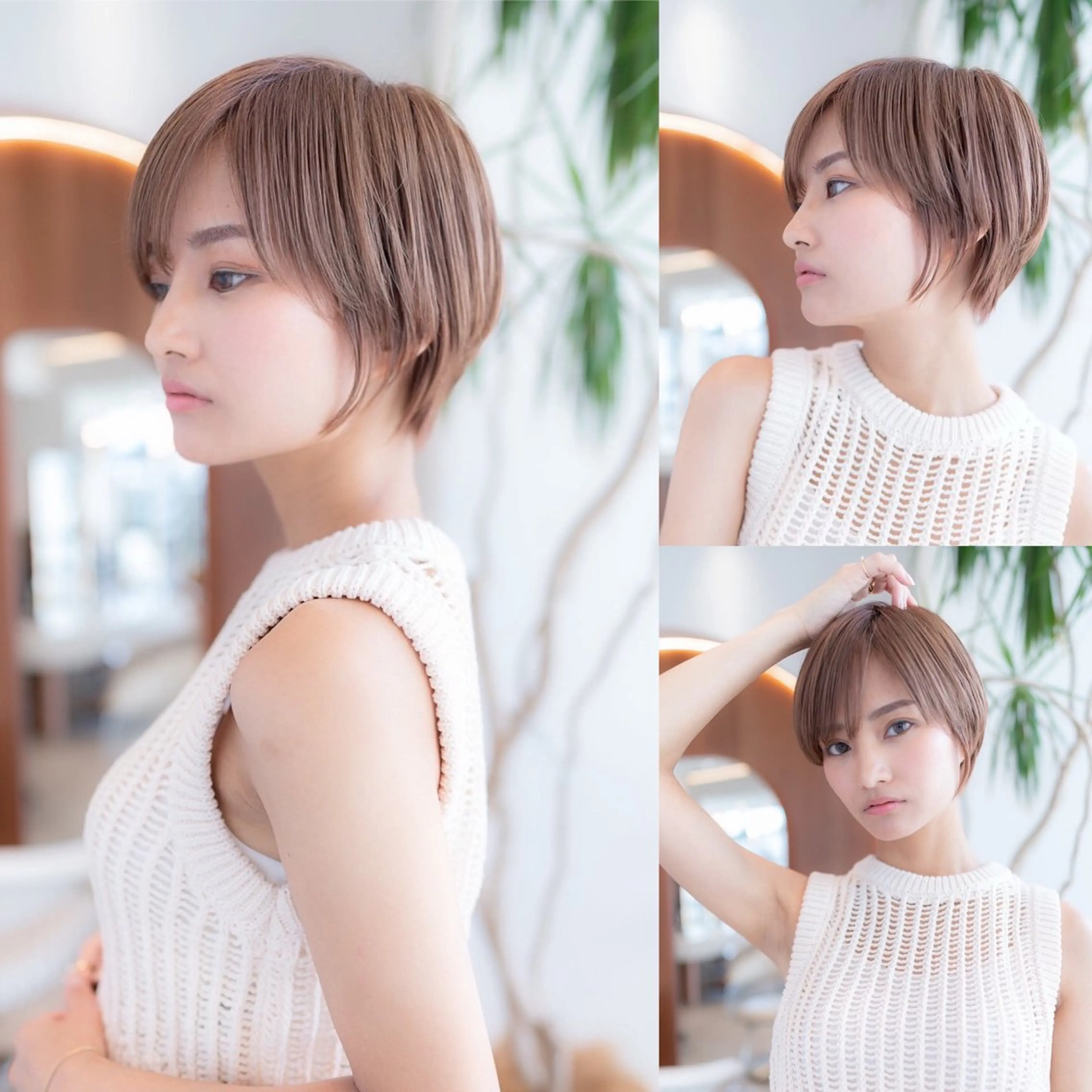 ショート カラー ショートボブ 丸みショート イルミナカラー ボブ 髪質改善 渋谷ボブ/レイヤー ボブ田中航平のヘアスタイル