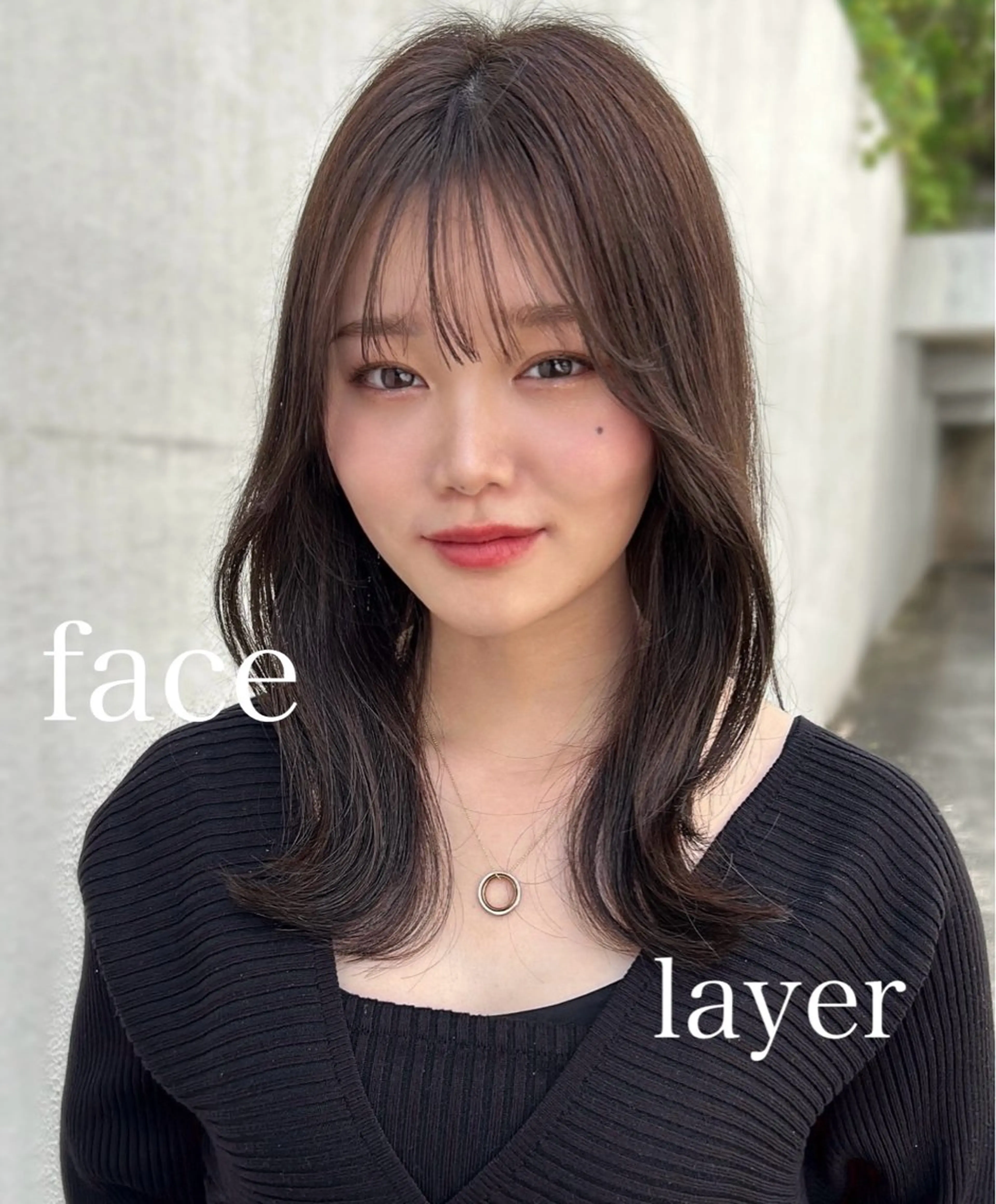 ロング くびれヘア 顔まわりレイヤー 顔周りカット レイヤーカット カット ヘアカラー トリートメント 【艶ヘア】 どうまえのヘアスタイル