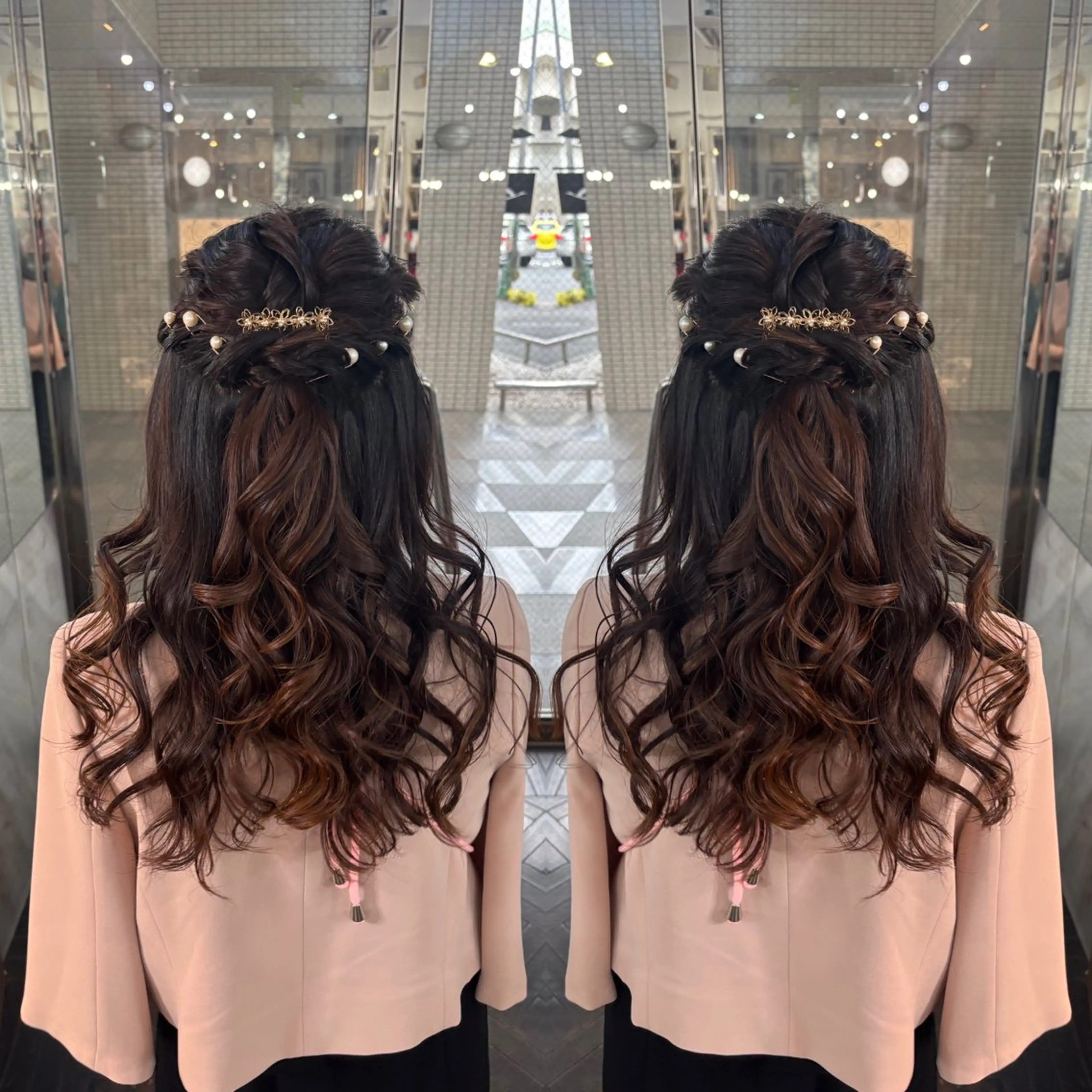 セミロング ヘアアレンジ ☻モエカ/ハイトーン アレンジ☻のヘアスタイル