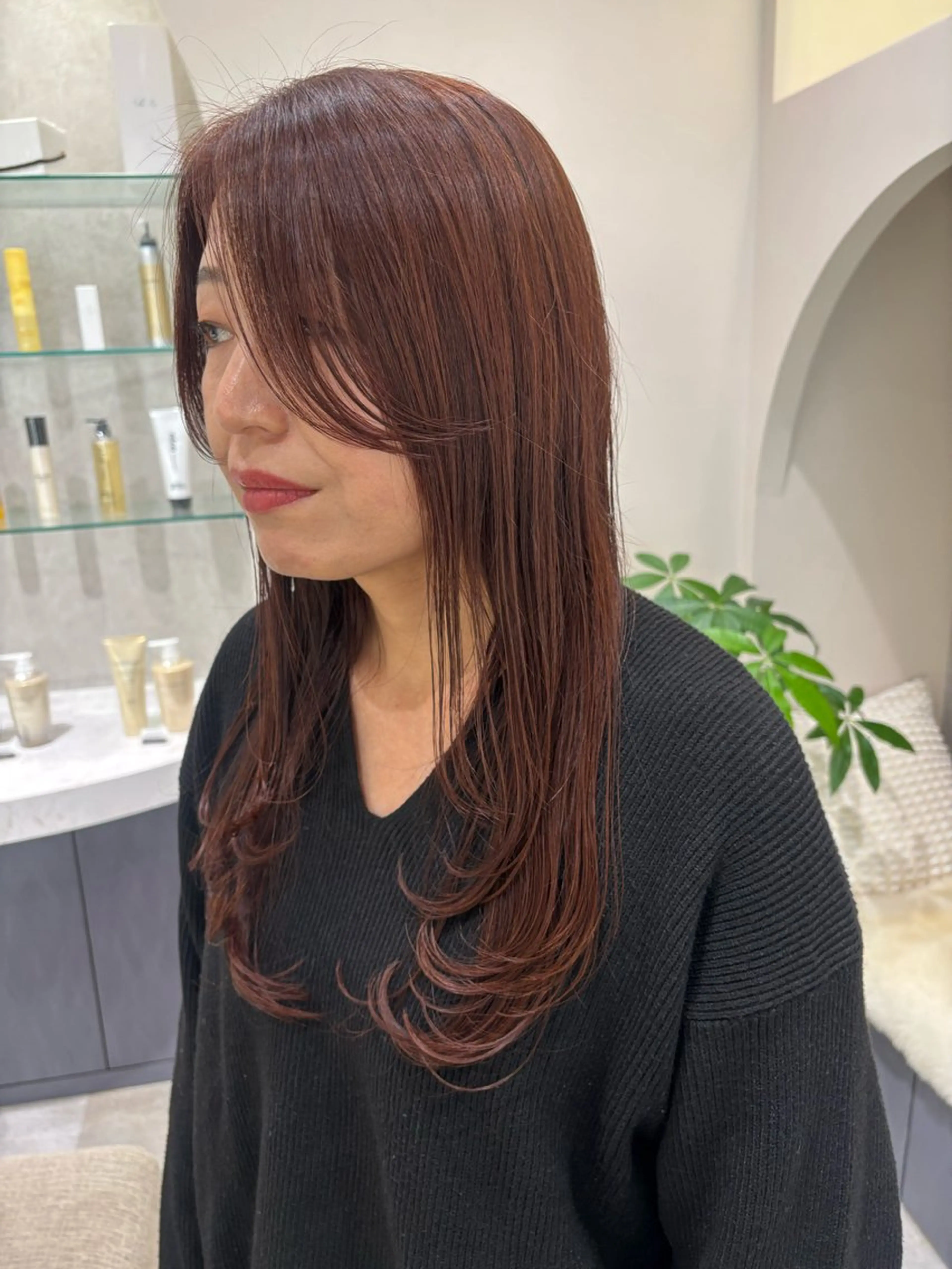 ロング カラー レイヤーカット 武富 果音のヘアスタイル