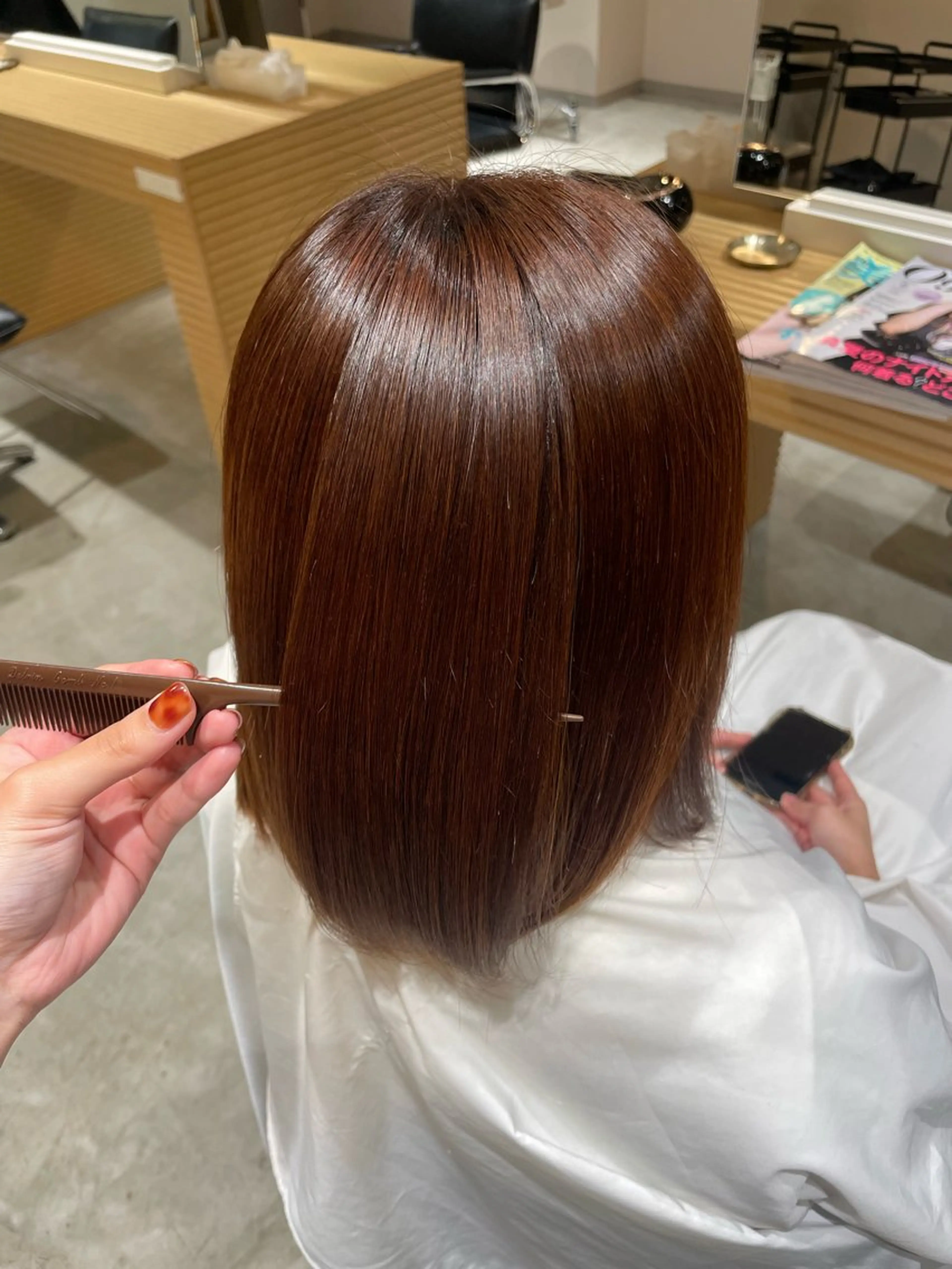 セミロング 縮毛矯正 渡部 円のヘアスタイル