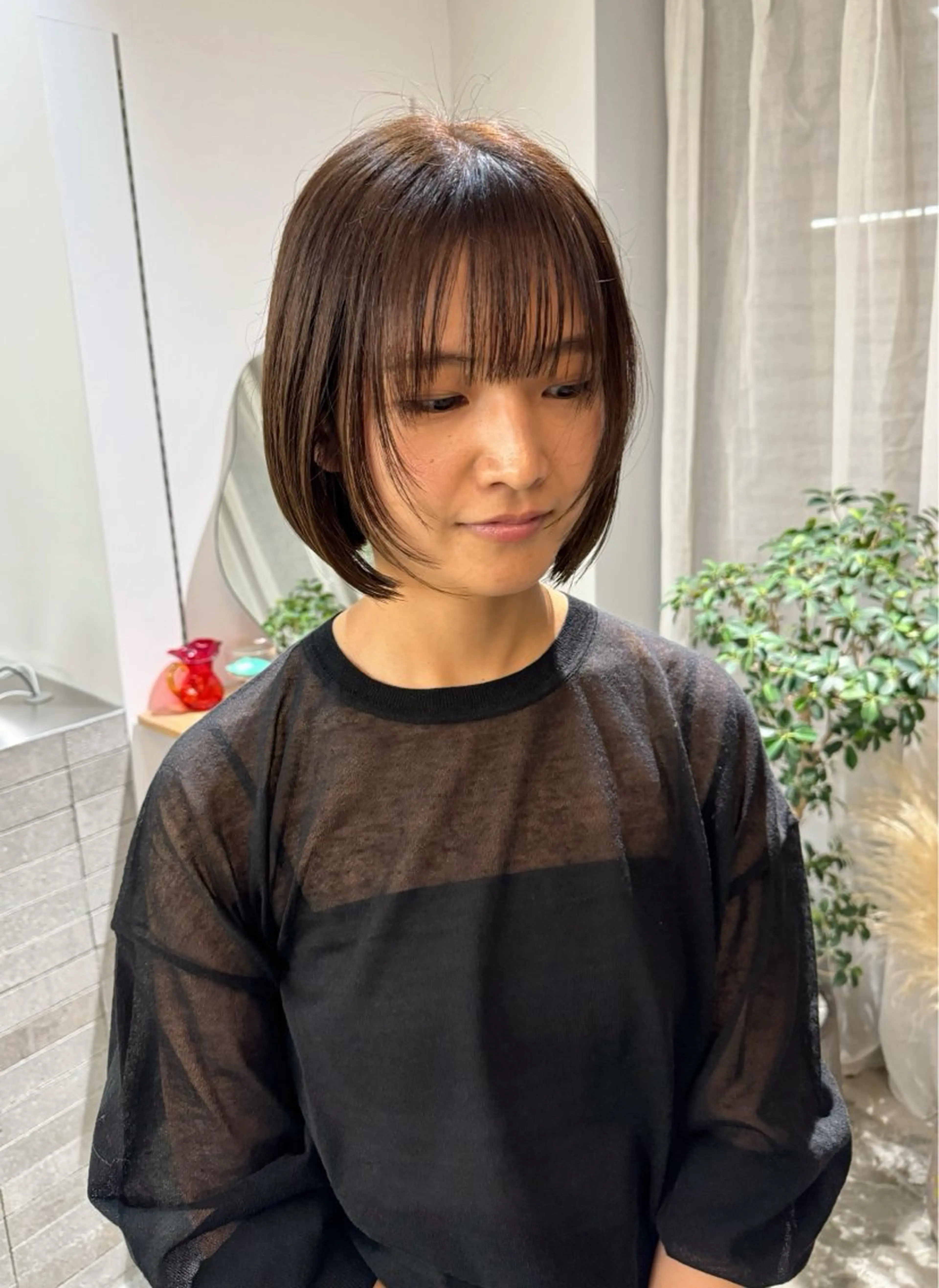 カラー まえだ にちかのヘアスタイル